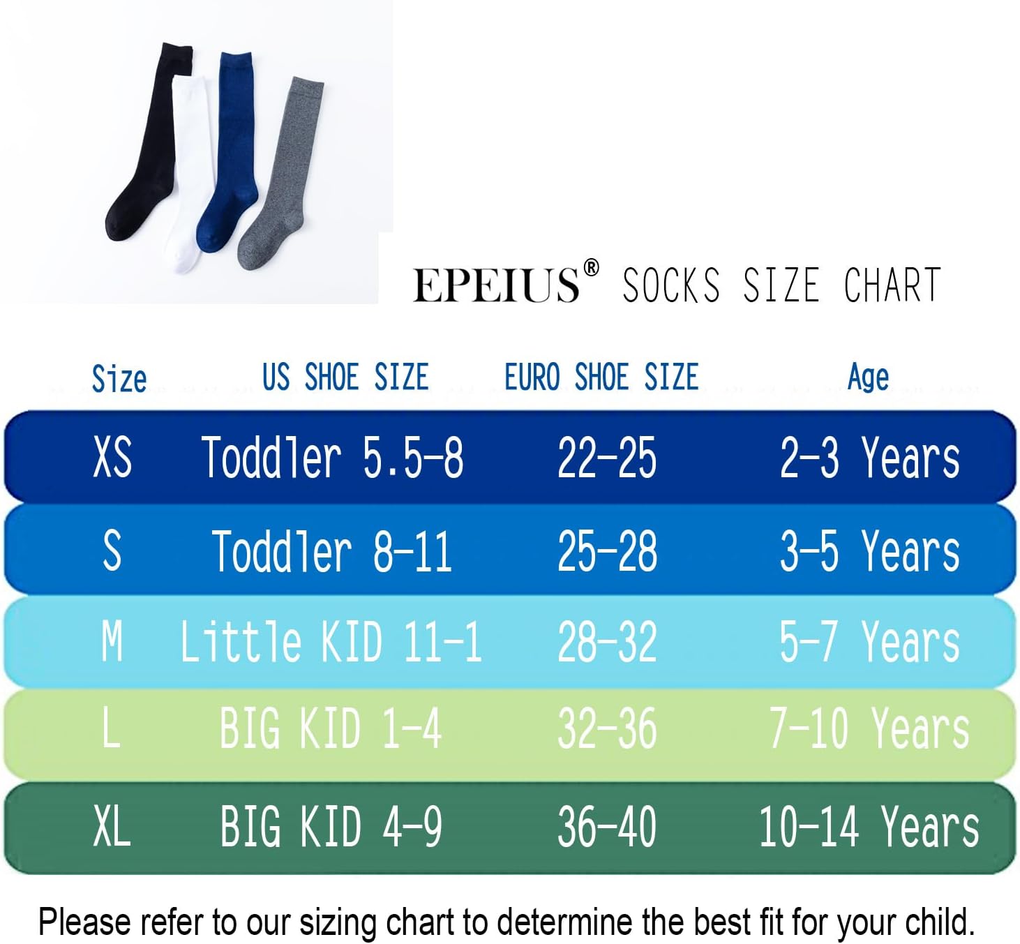 EPEIUS Girls Knee High Socks