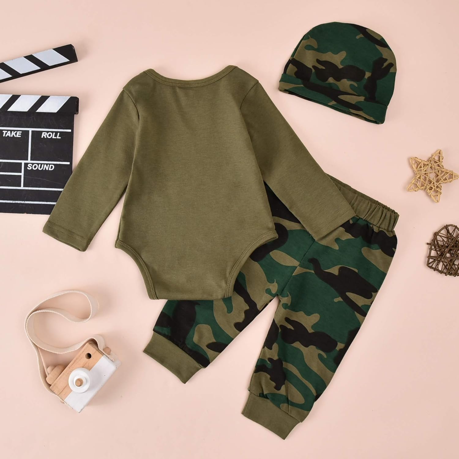 Camo Letter Romper Set for Baby Boys and Girls