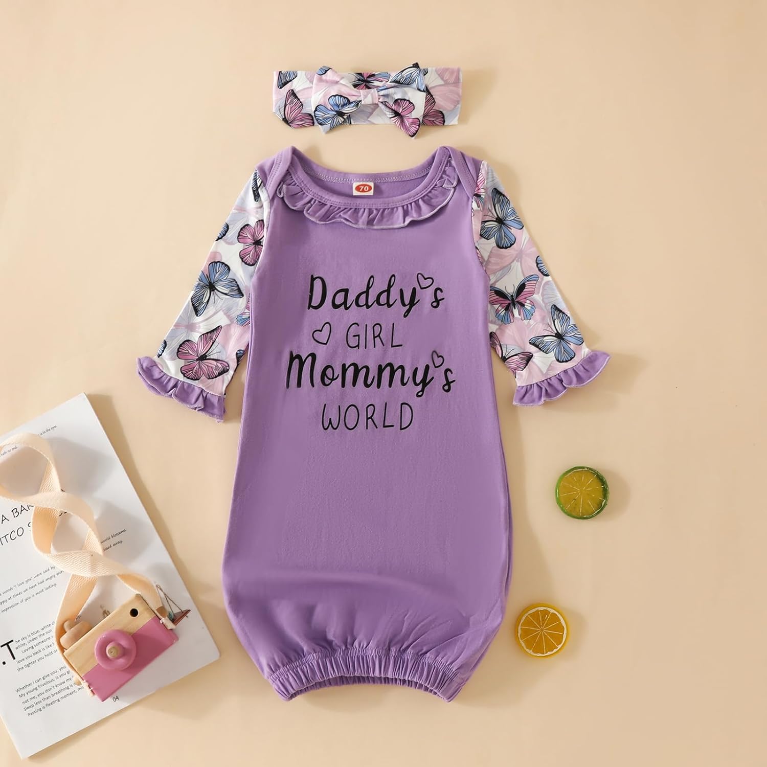 Perfect Newborn Baby Girl Little Sister Sleepwear Gown