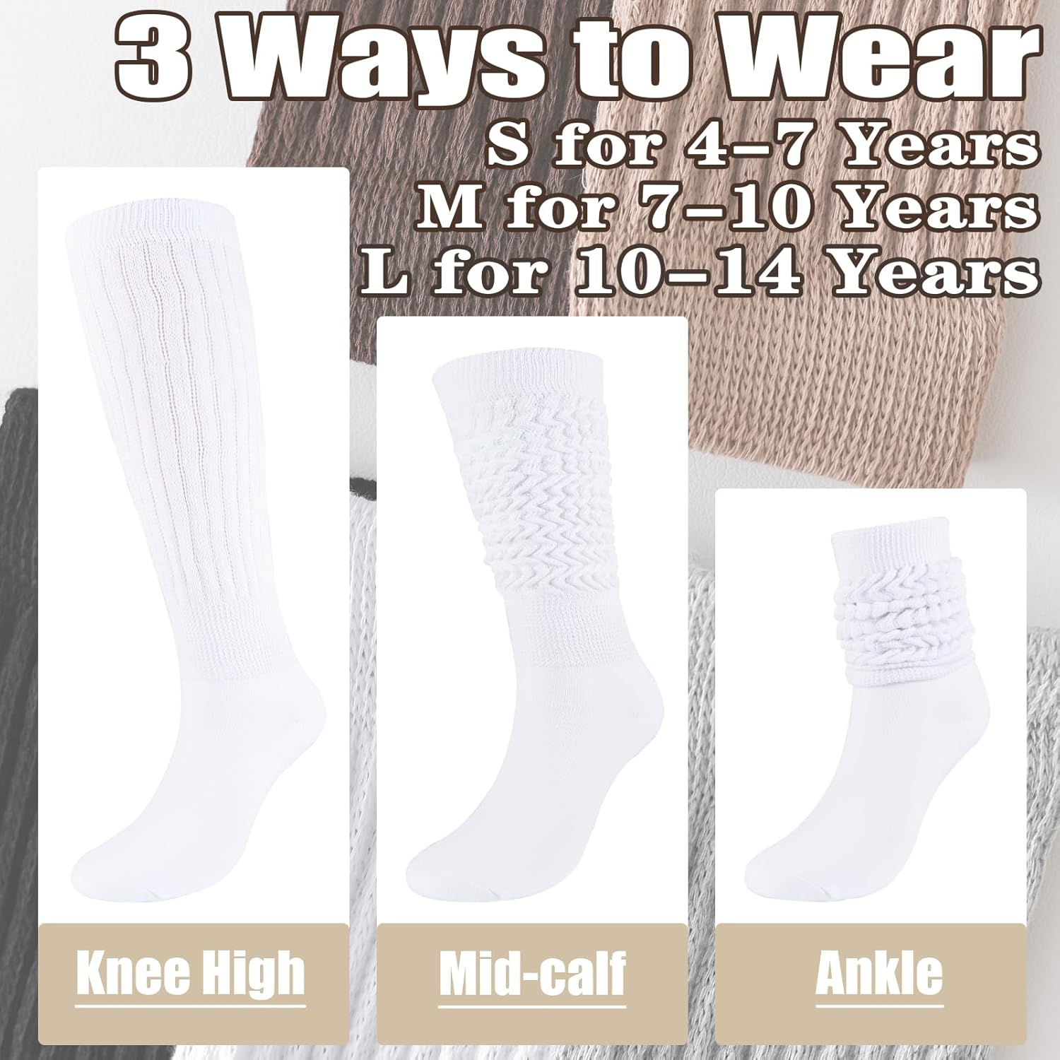 Mini Angel Slouch Socks for Girls Soft Warm Stylish 23 Pairs