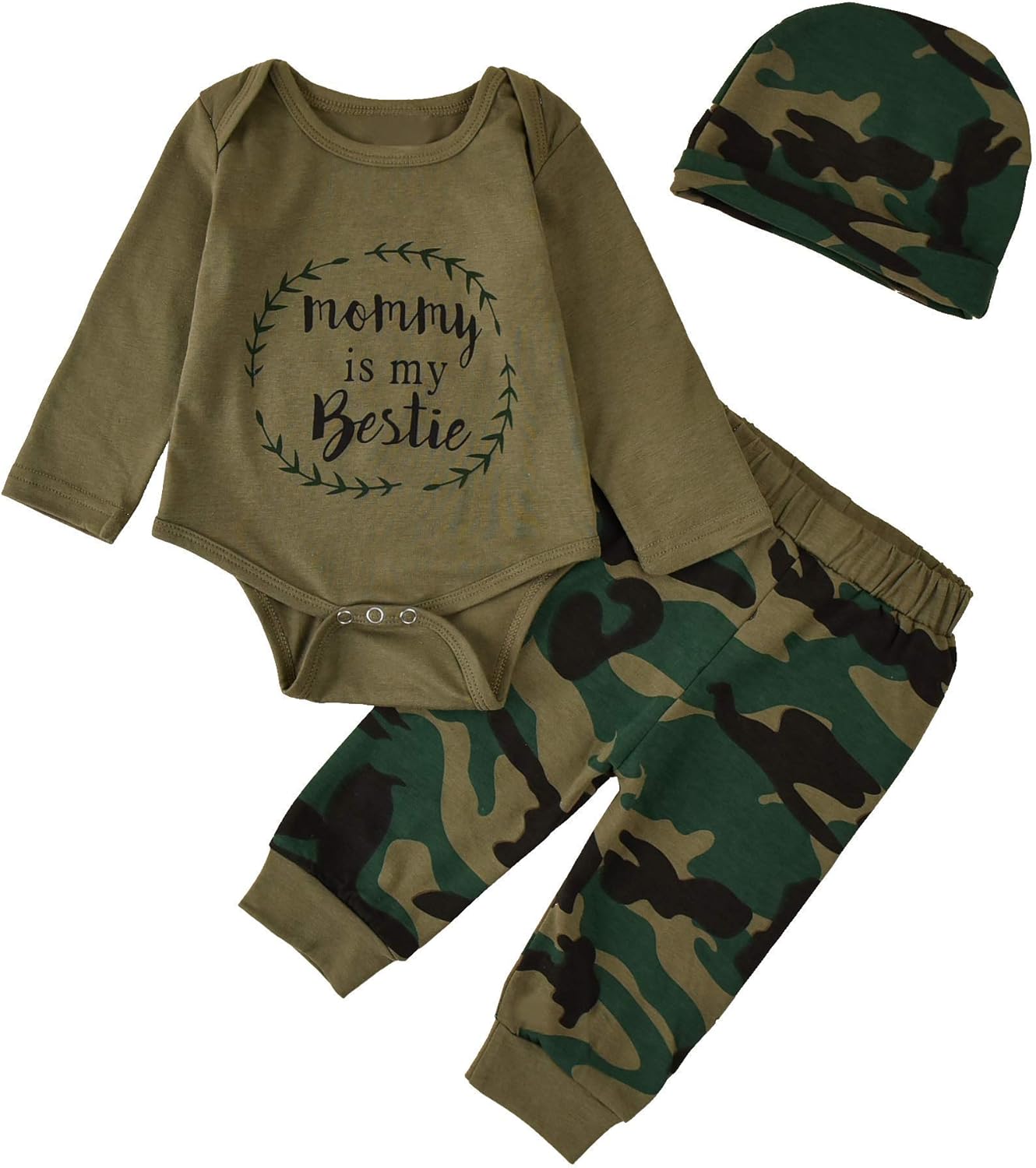 Camo Letter Romper Set for Baby Boys and Girls