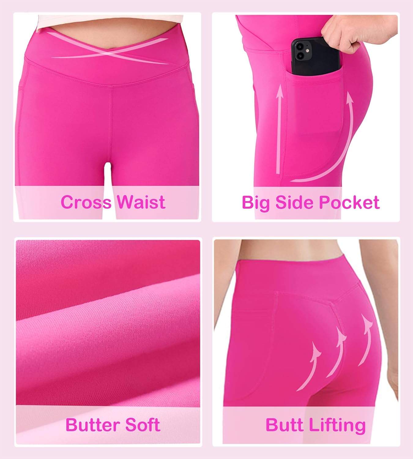 MEJING Girls Crossover Yoga Pants Super comfy for activity