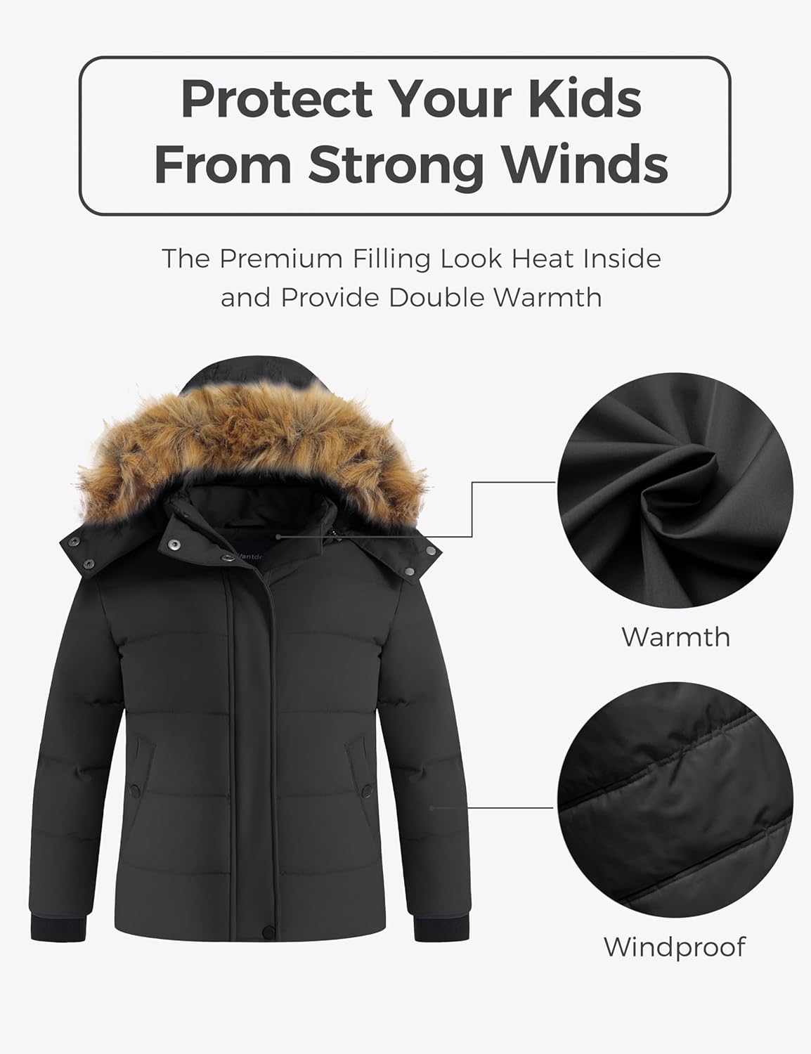 Wantdo Girls Puffy Winter Coats