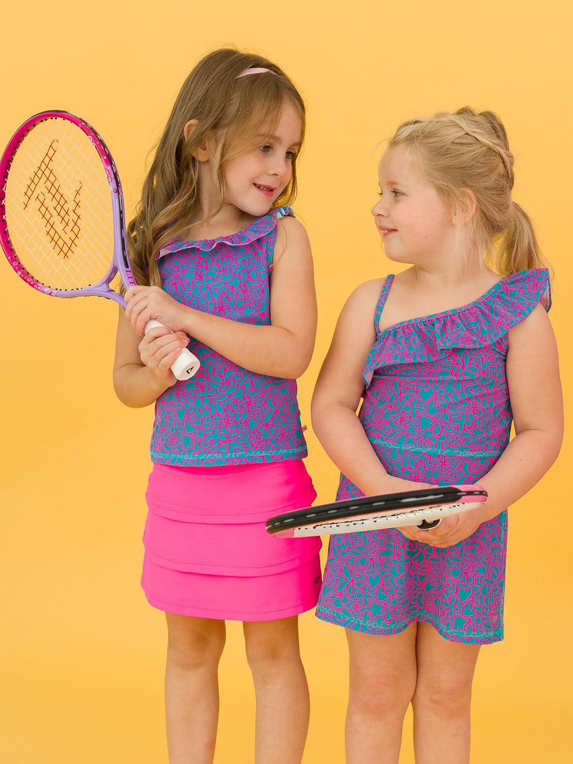 RuffleButts Girls Active Tennis Bike Short Set