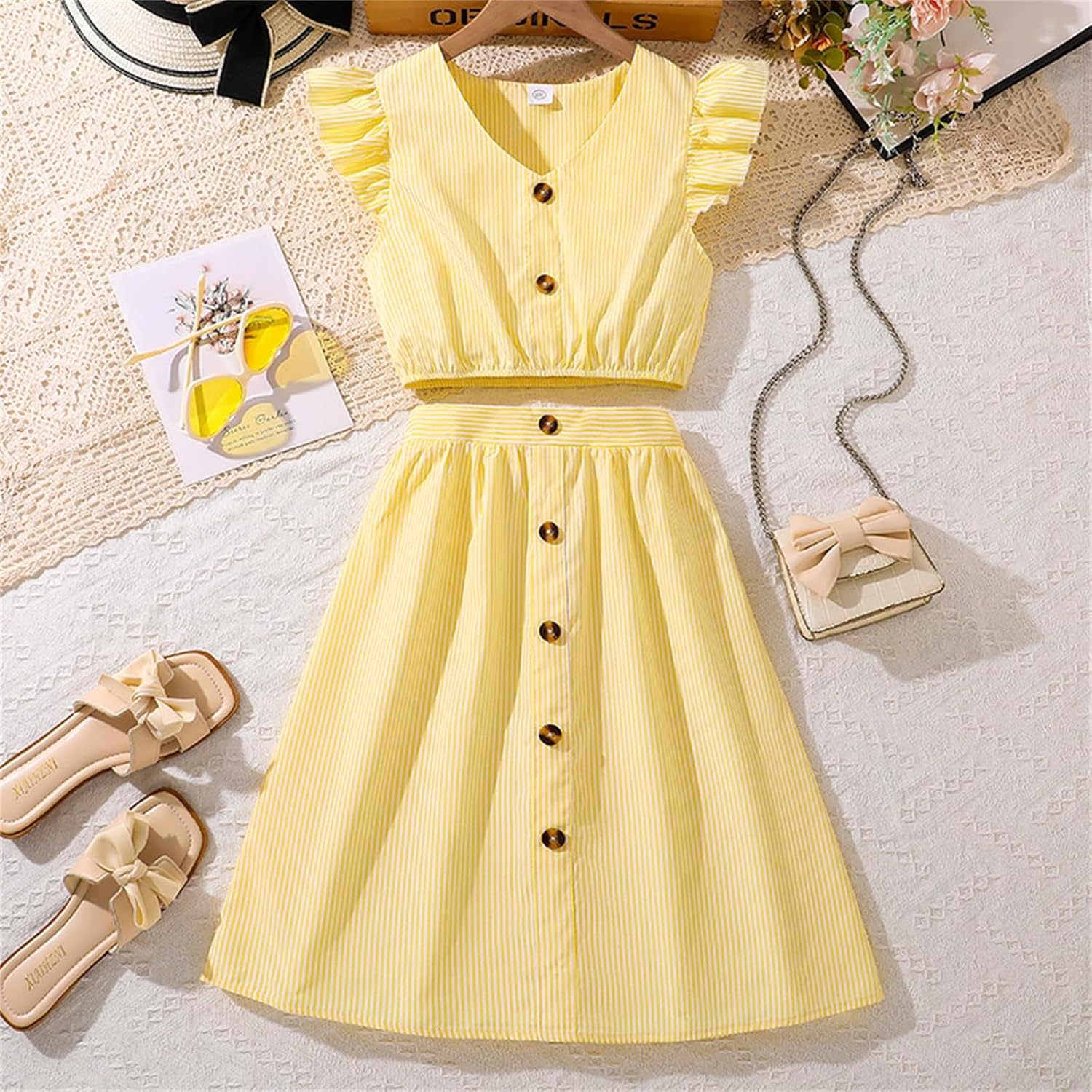 Cute Summer Skirt Set for Girls - 8-13 Years