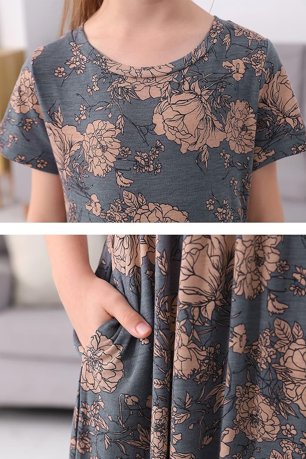Floral Print Dress with Pockets