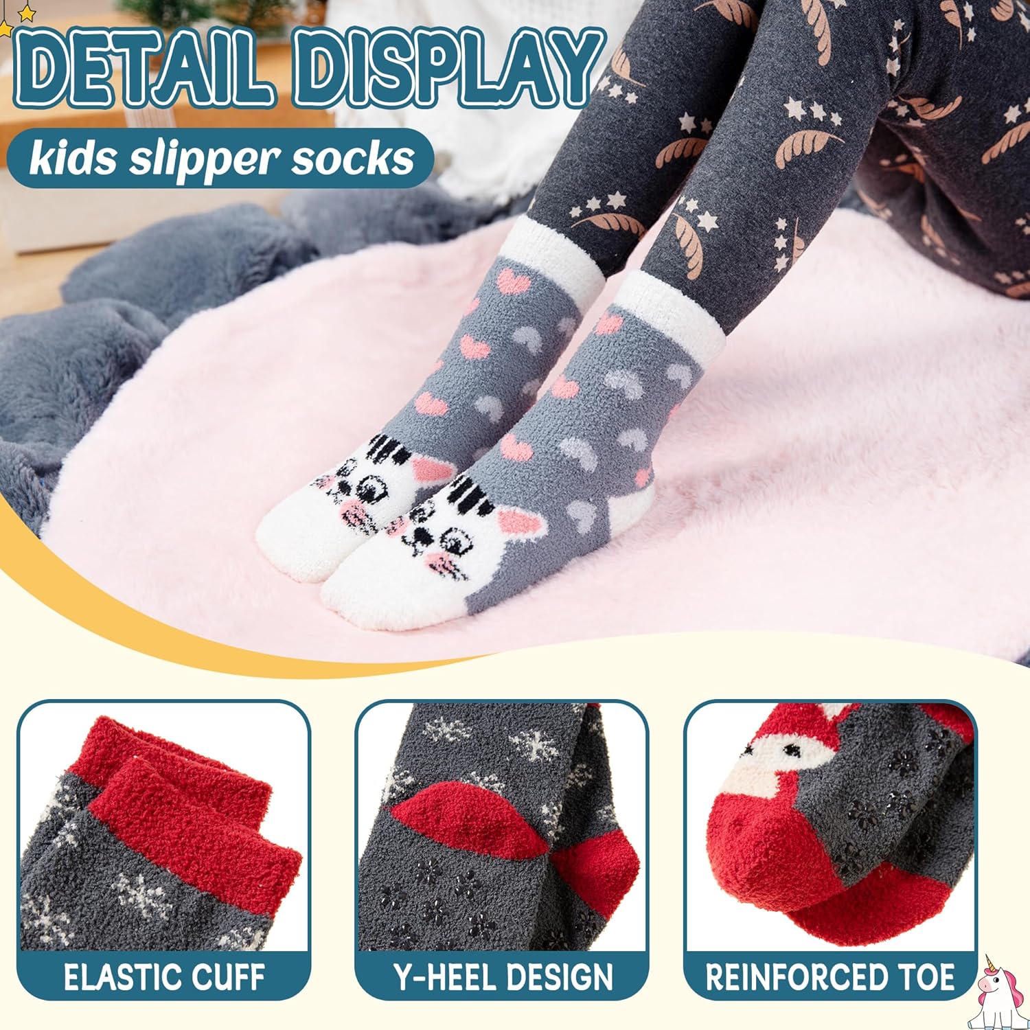 Eyean Kids Cozy Fuzzy Slipper Socks