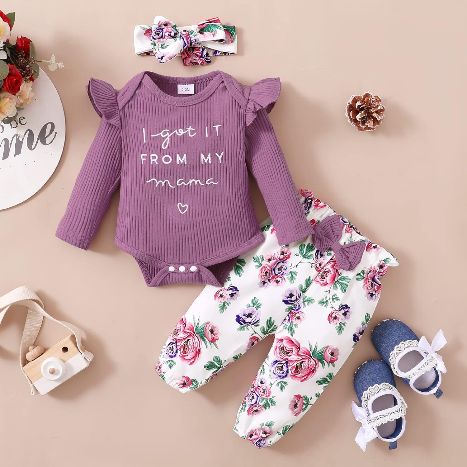 Perfect Newborn Girl dressed in neon Combinations - for Fall Winter