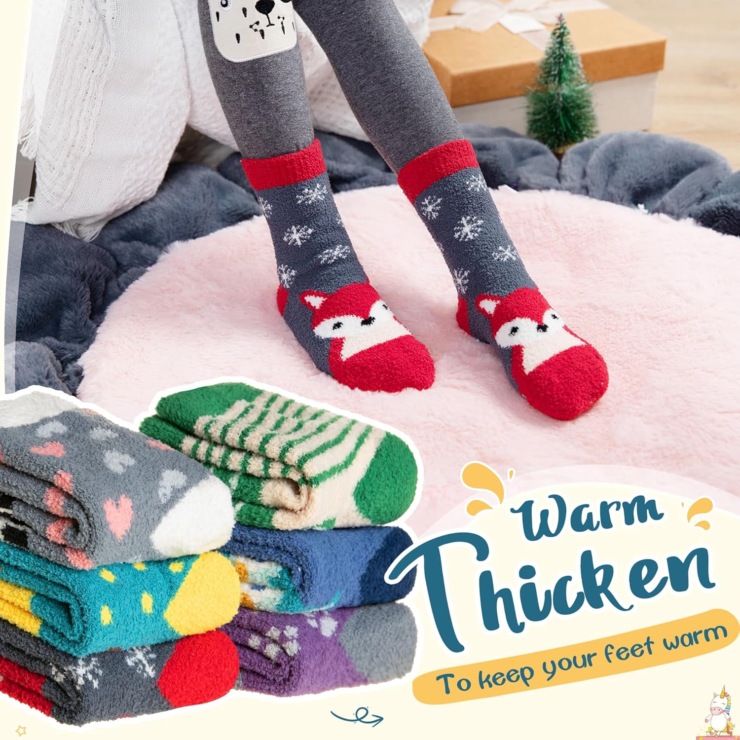 Eyean Kids Cozy Fuzzy Slipper Socks