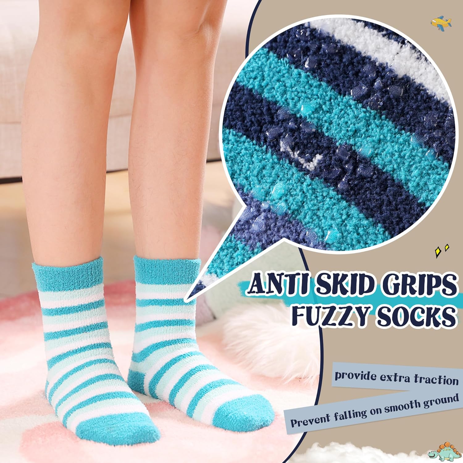 SeeyAN Kids Fuzzy Slipper Socks Boys Girls Thermal Winter Socks
