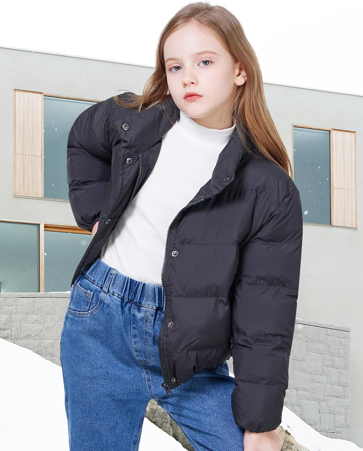 WULFUL Girls Winter Coating with Quilted Shell