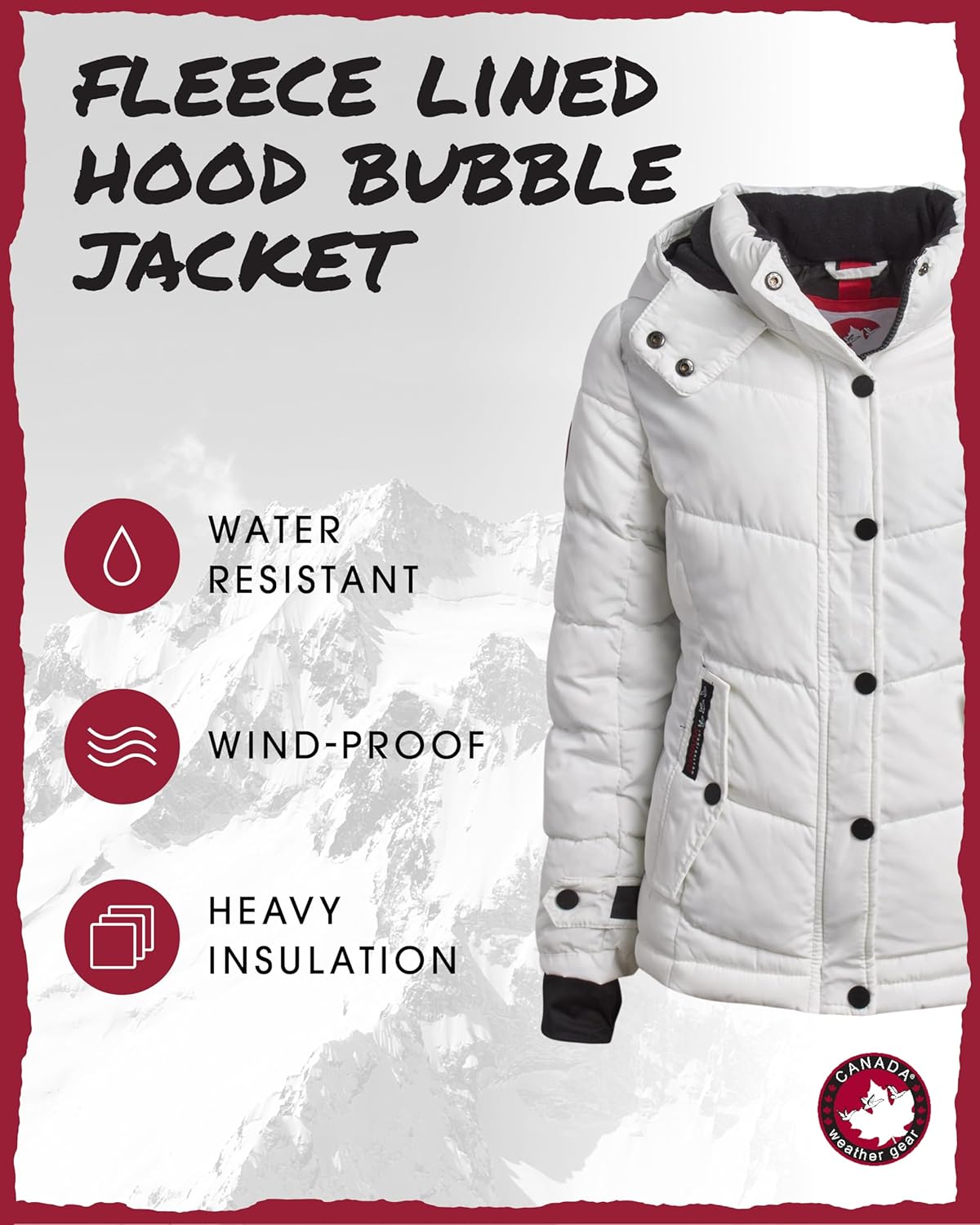 CANADA WEATHER GEAR Girls Quilted Winter Parka Warm and Cozy