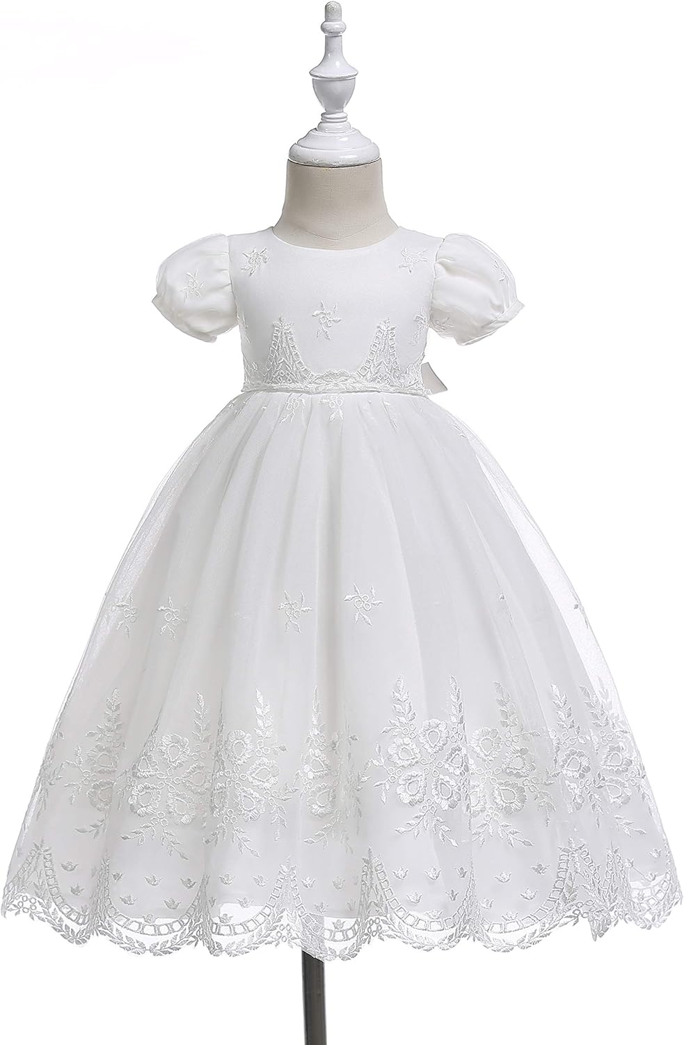Glamulice Newborn Christening Dress for Baby Girls - Elegant Floral Embroidery