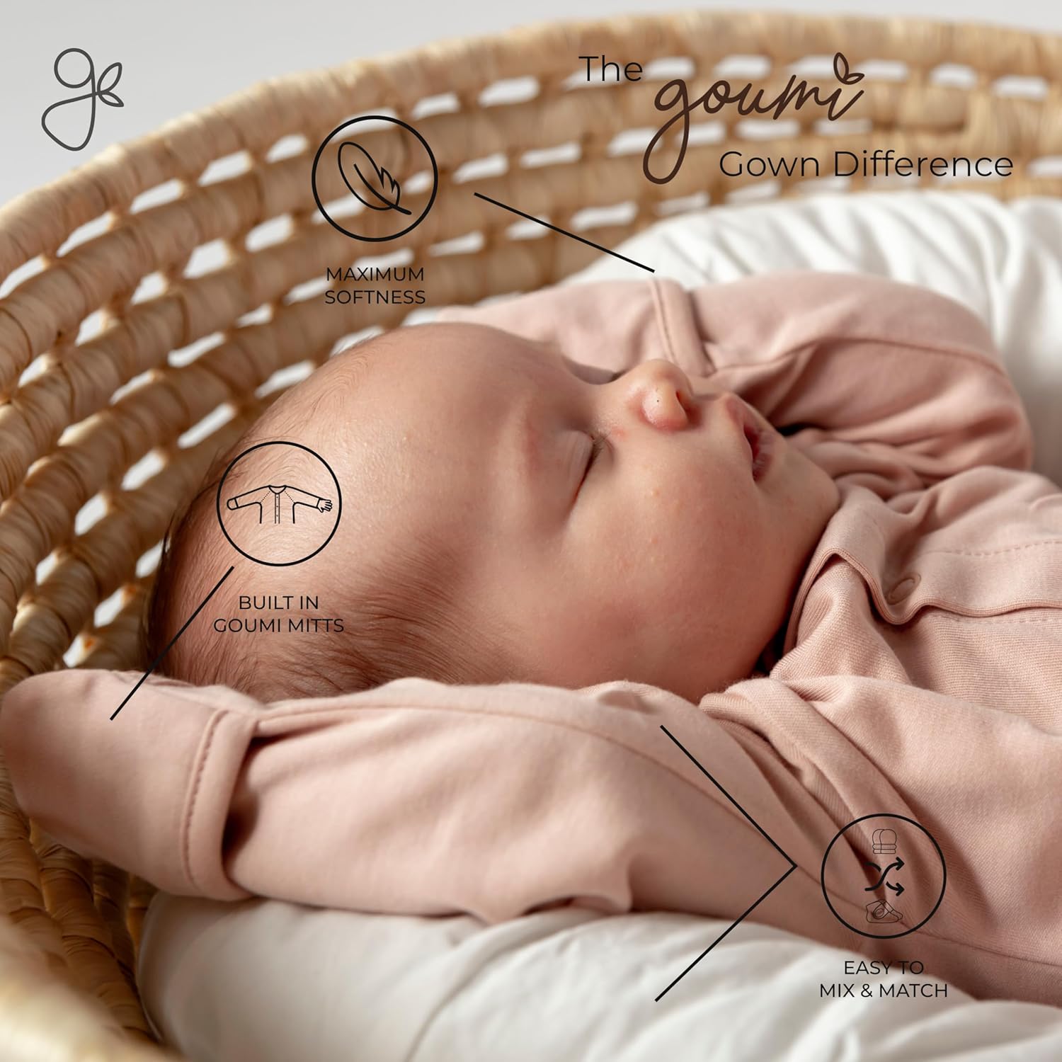 Goumikids Convertible Bamboo Nightgown for Babies