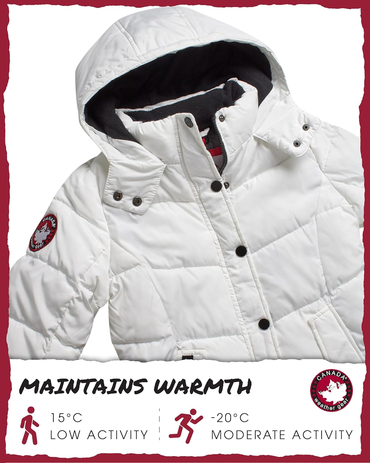 CANADA WEATHER GEAR Girls Quilted Winter Parka Warm and Cozy