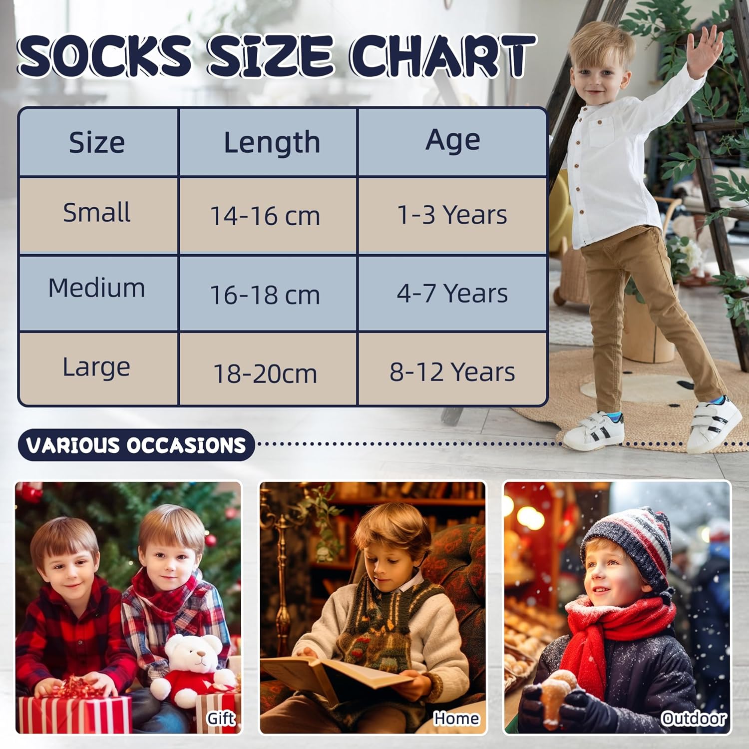SeeyAN Kids Fuzzy Slipper Socks Boys Girls Thermal Winter Socks