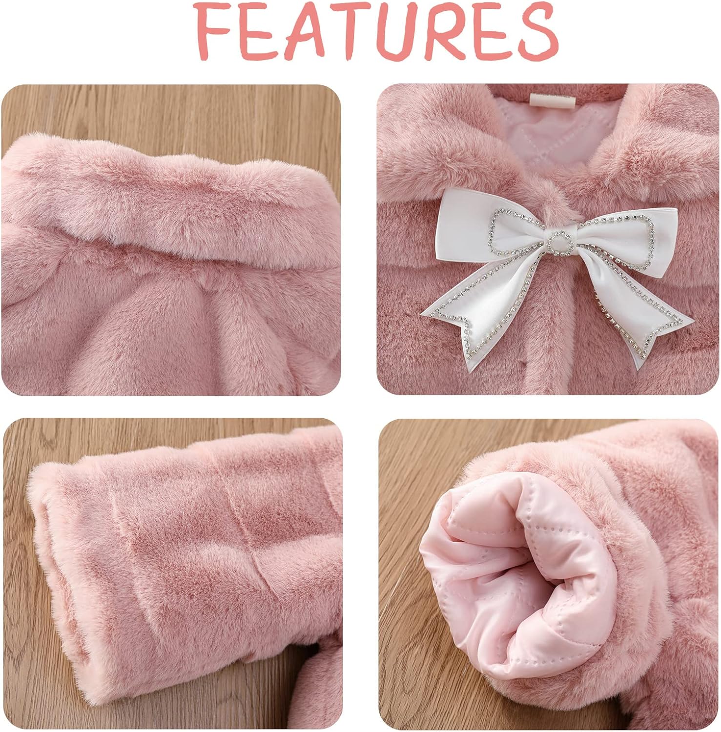 Happy Cherry toddler girls fuzzy coat