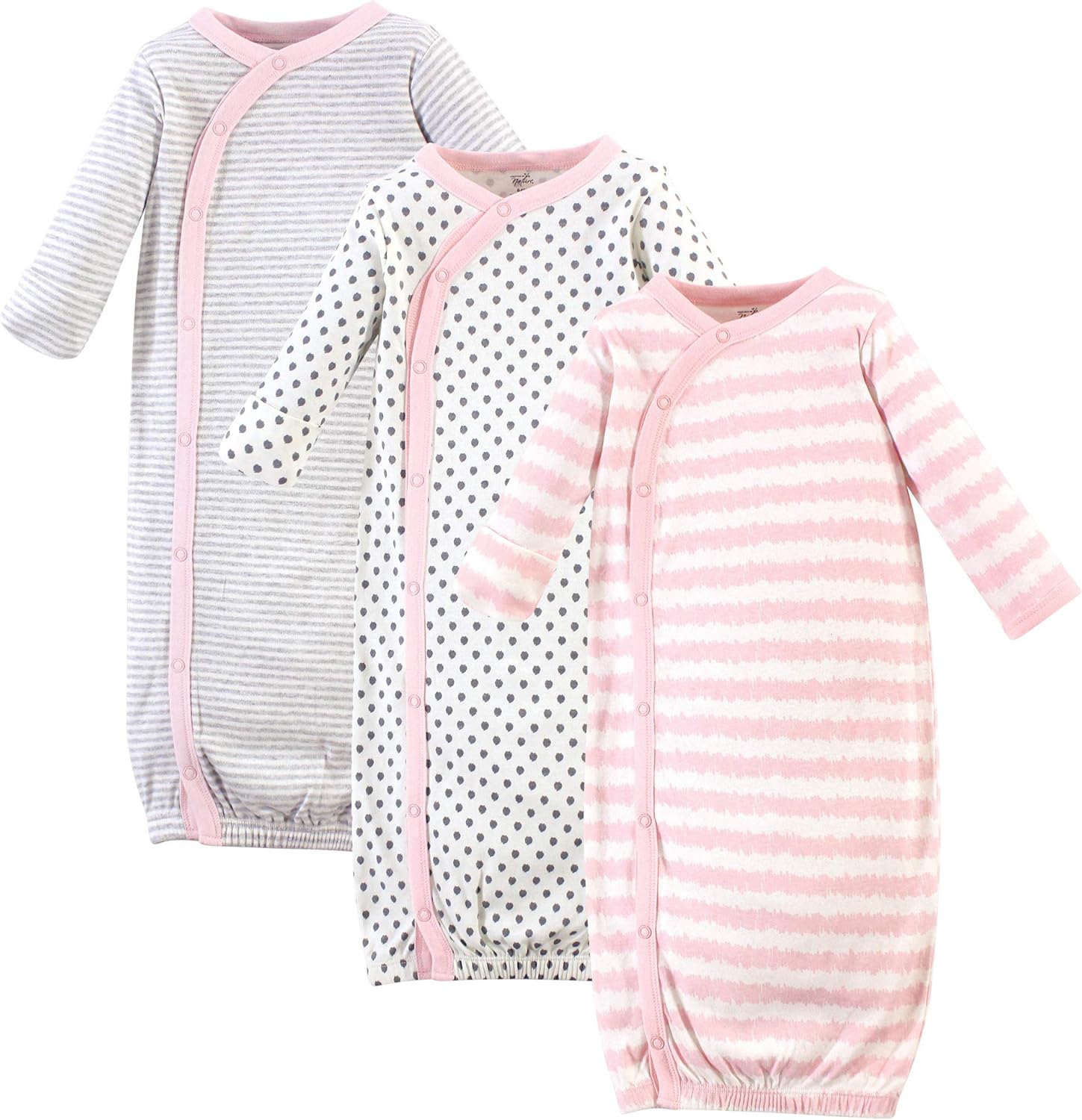Touched by Nature Baby Girls Organic Cotton Kimono Gowns