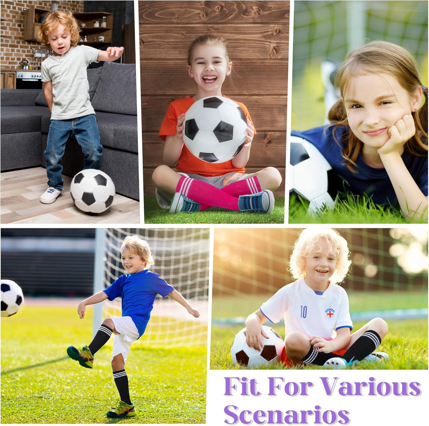 YSense Kids Soccer Socks Long Cotton Youth