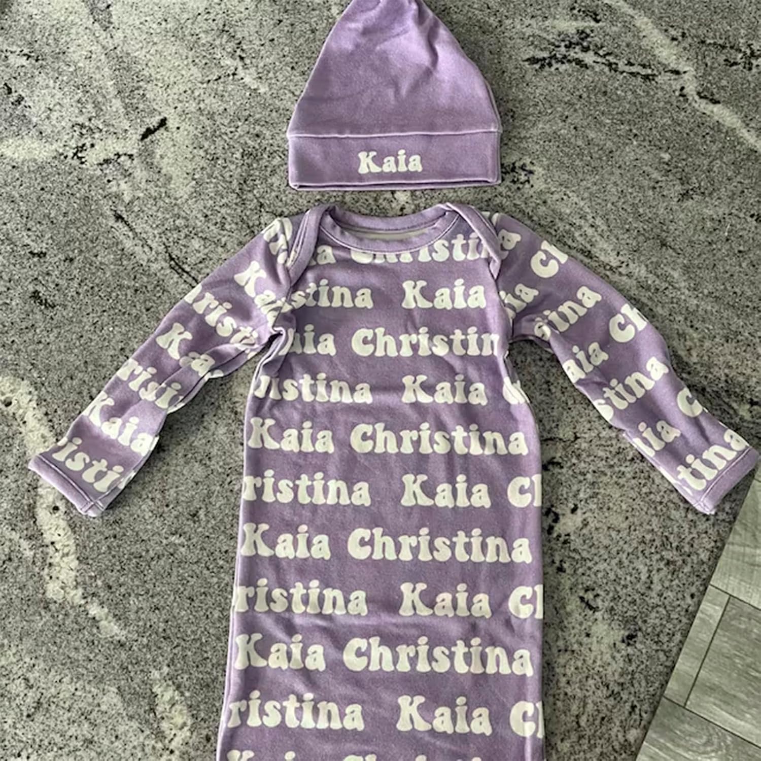 Personalized Name Gown for Newborn Boys Custom Knotted Gown