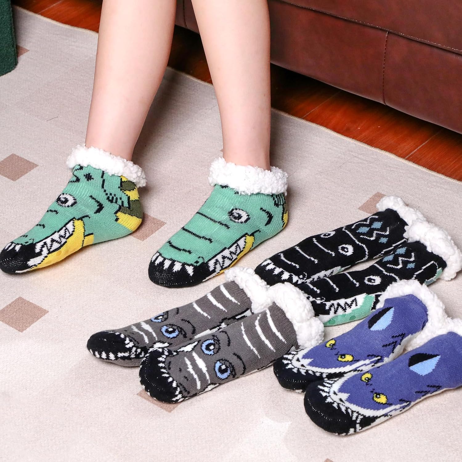 Perfect Cozy Fuzzy Slipper Socks for Kids
