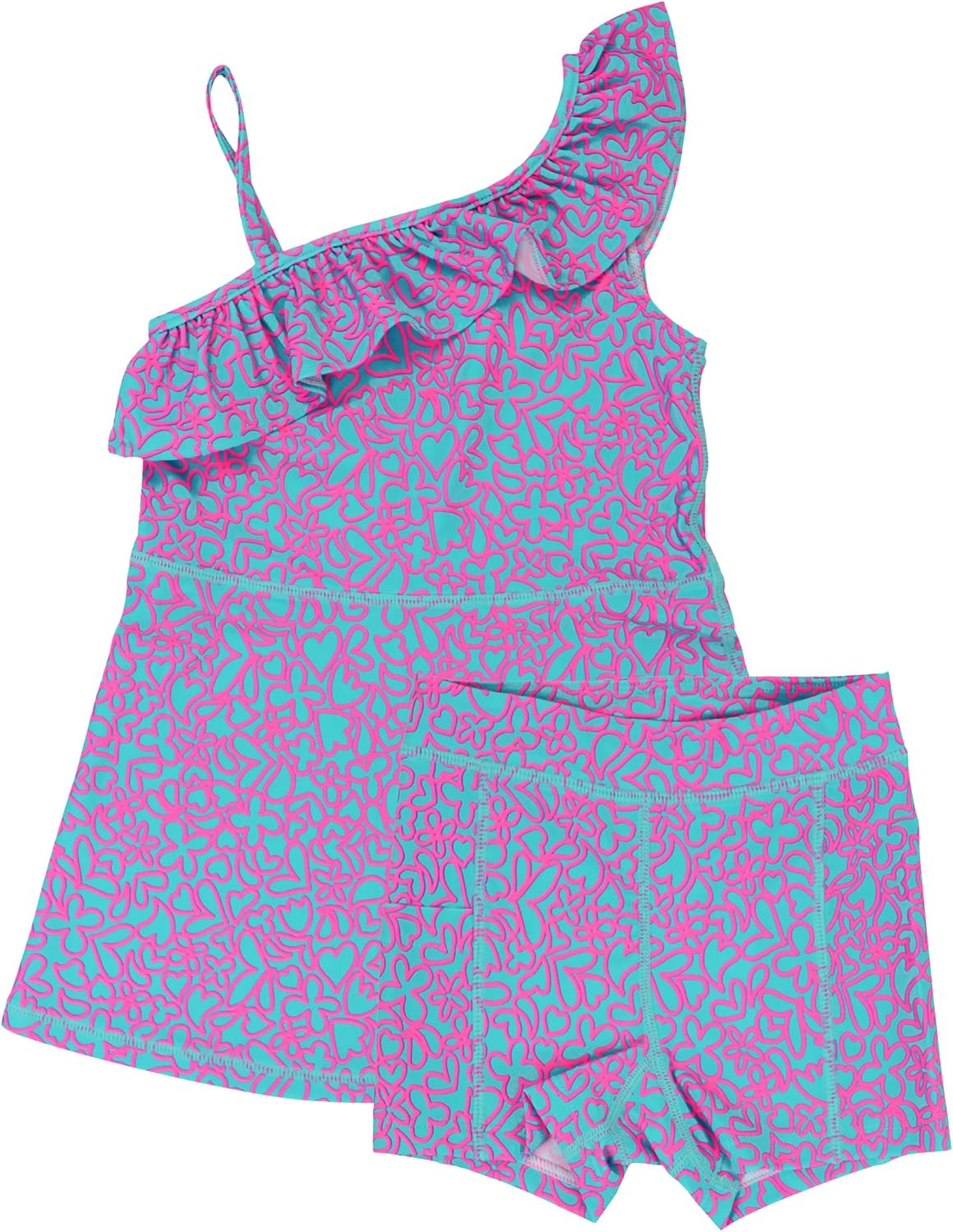 RuffleButts Girls Active Tennis Bike Short Set
