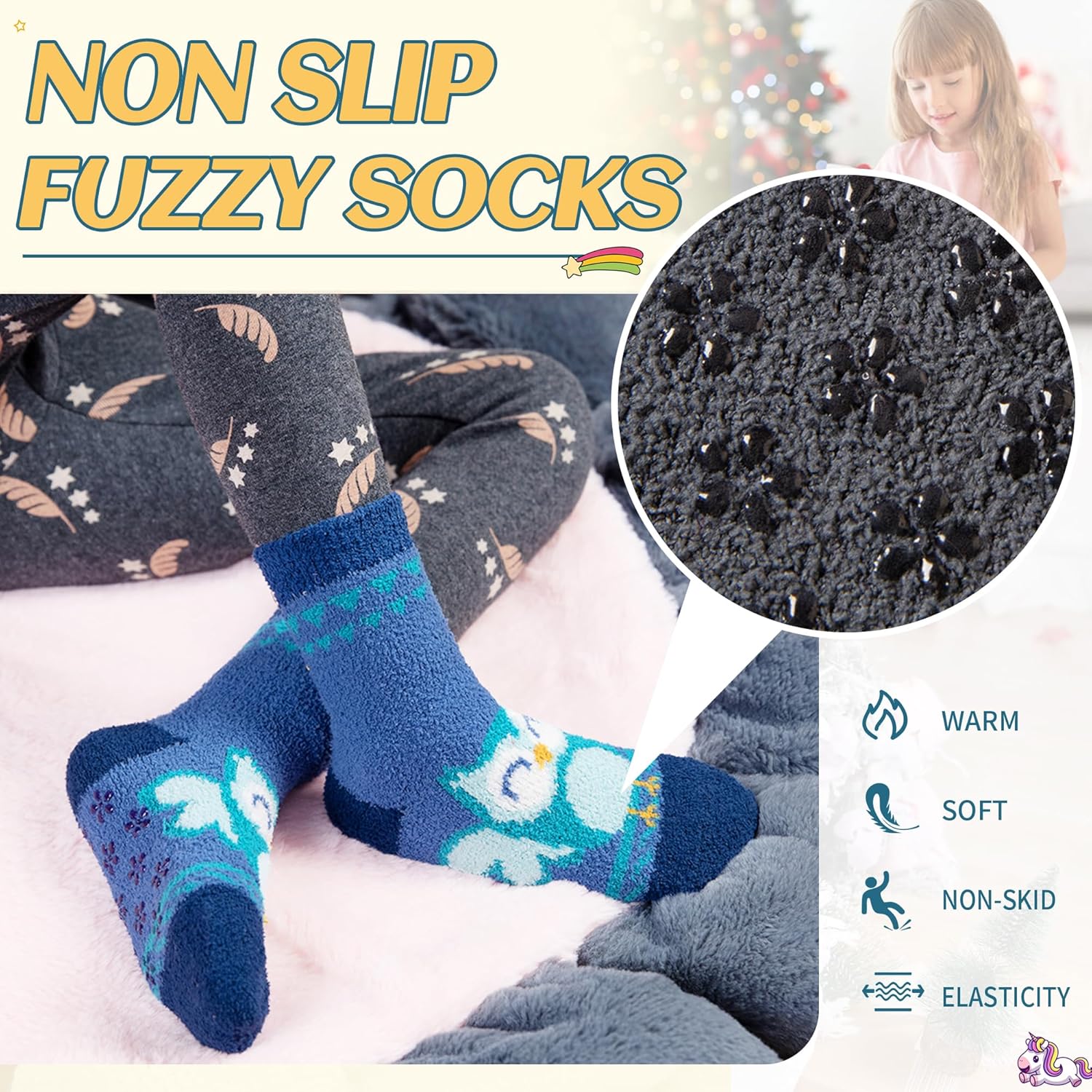 Eyean Kids Cozy Fuzzy Slipper Socks