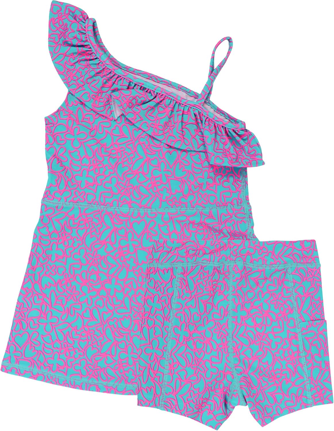 RuffleButts Girls Active Tennis Bike Short Set