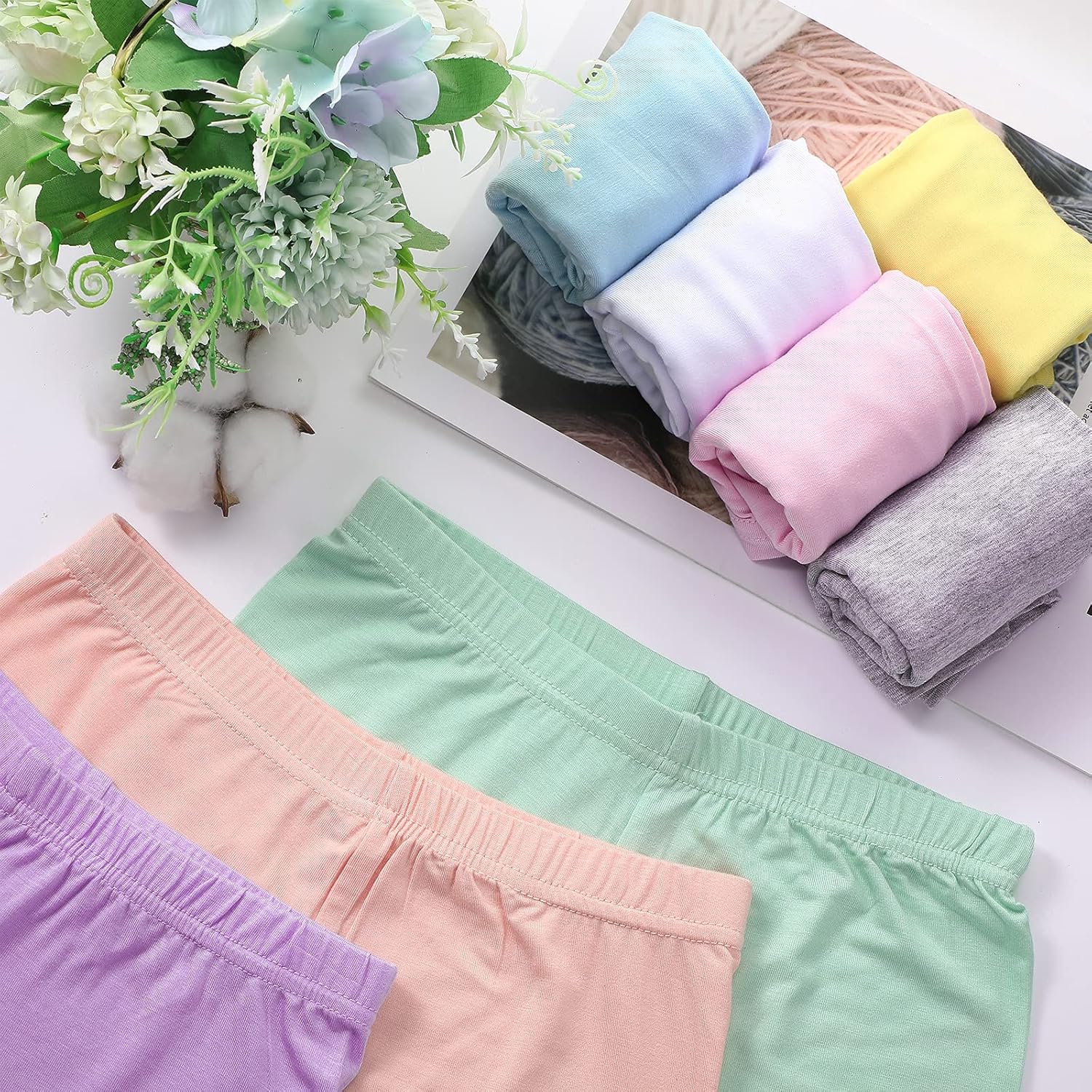 Boyiee 8 Pack Dance Shorts for Girls Toddlers