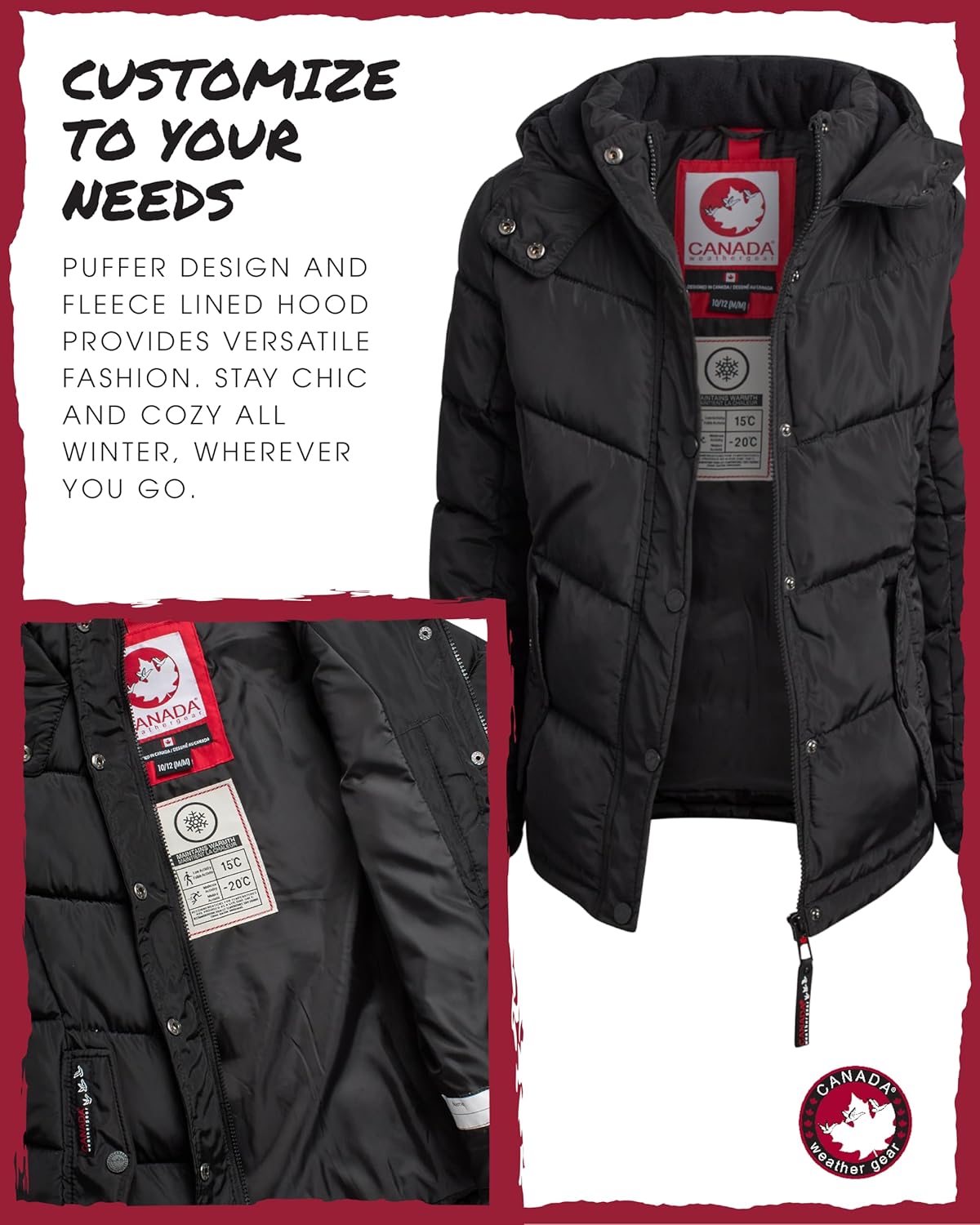 Girls Quilted Winter Coat Parka - Heavyweight Puffer Windbreaker for Girls
