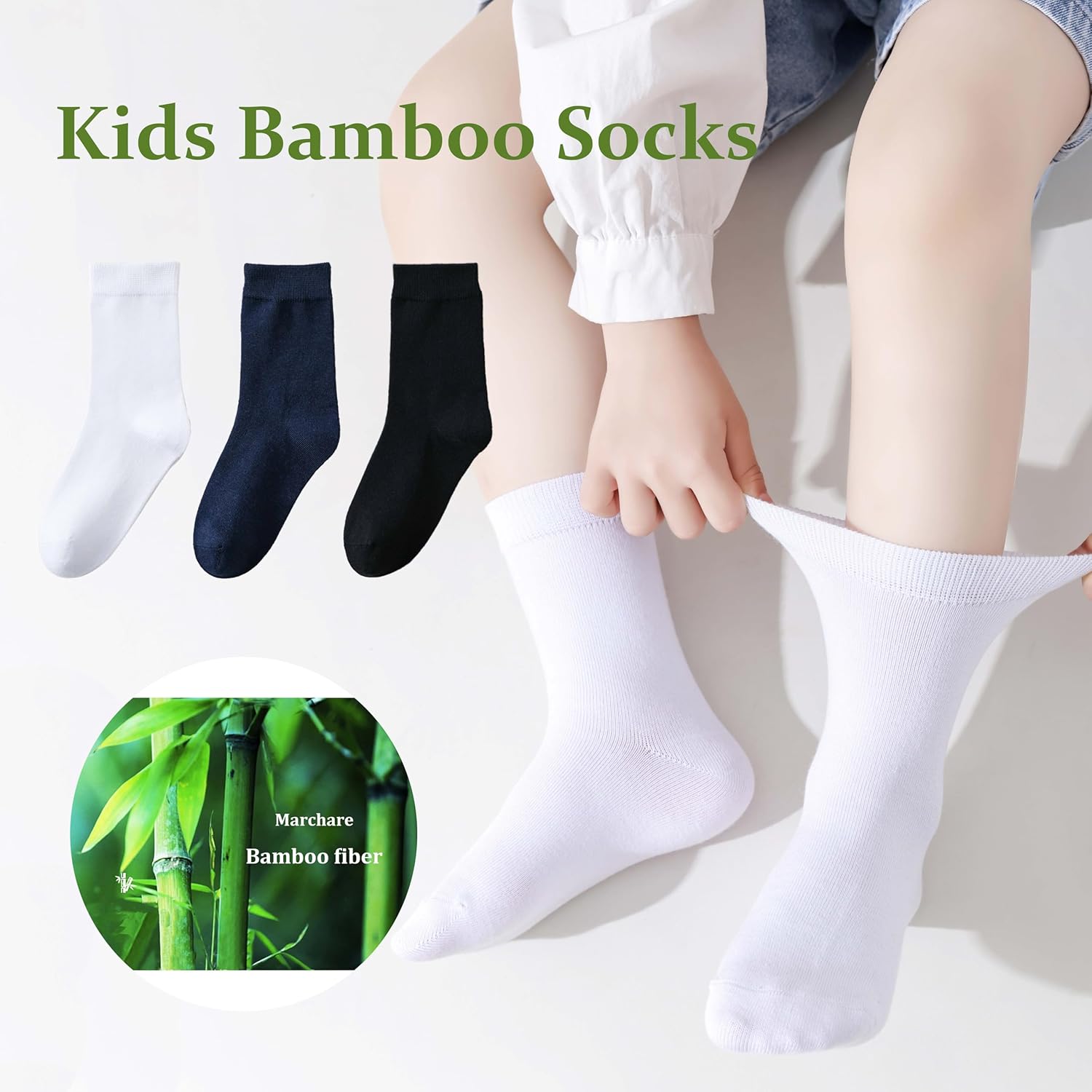 Marchare Kids Seamless Crew Socks - Soft Reliable
