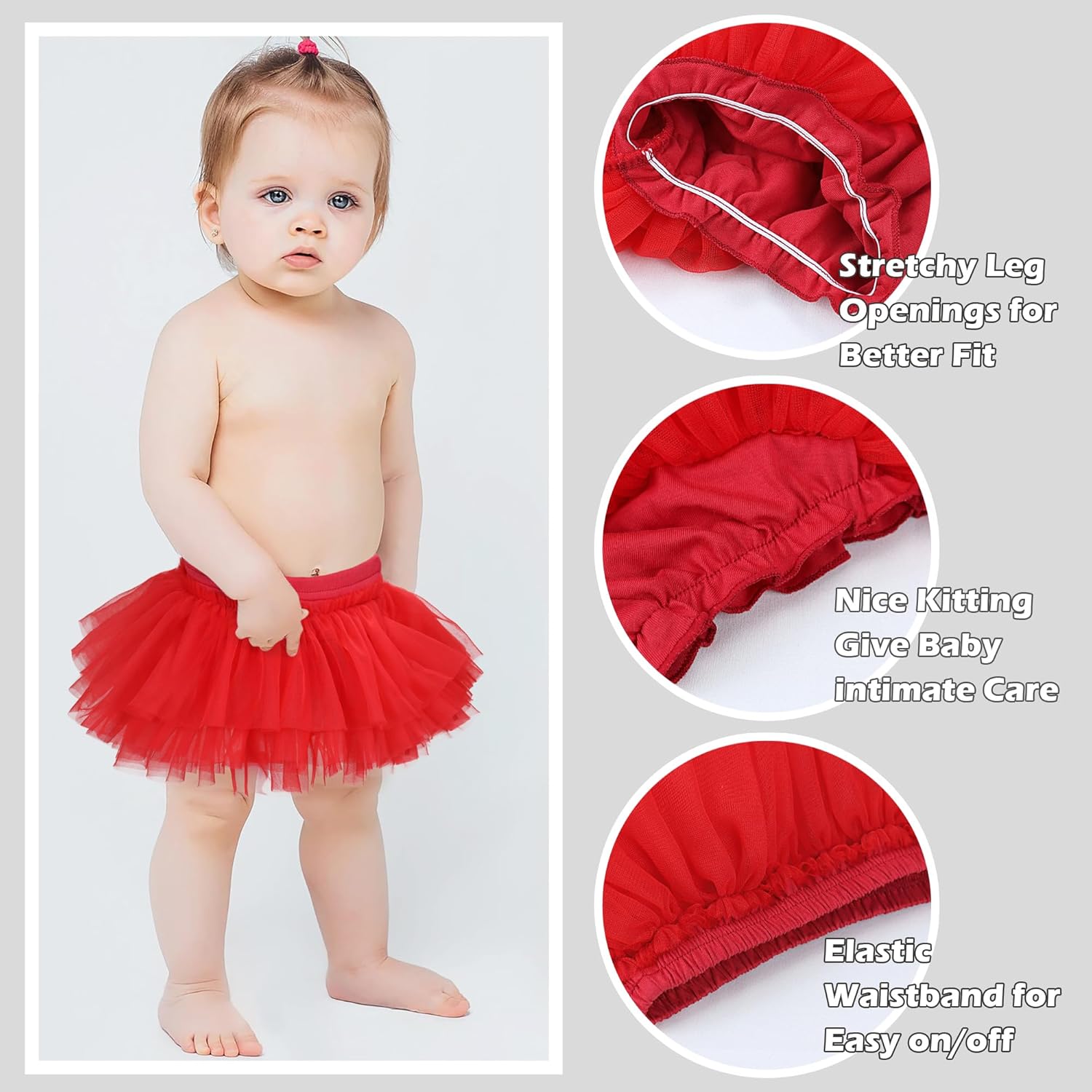 Fluffy Tutu Skirt for Toddler with Diaper Cover