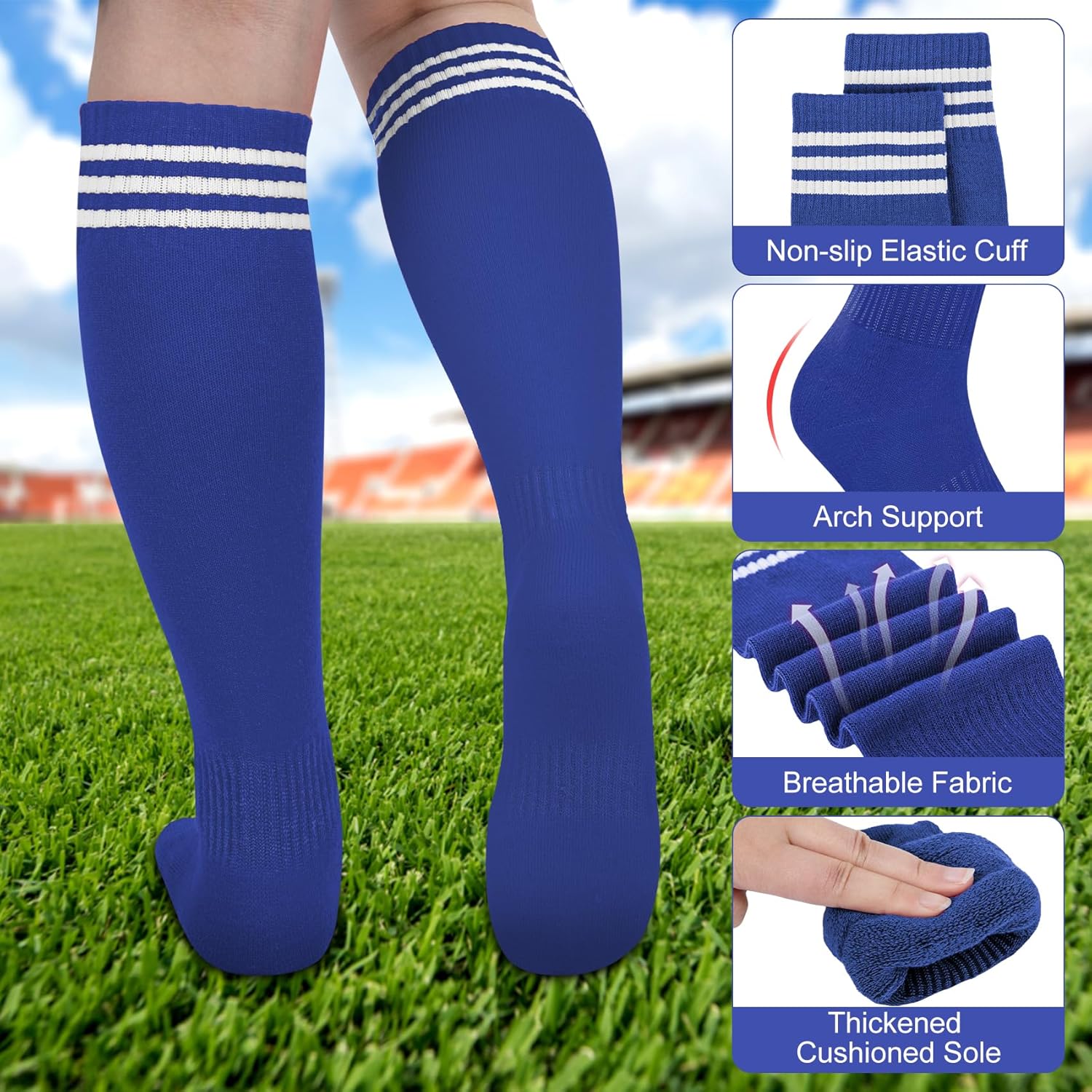 YSense Kids Soccer Socks for Boys Girls