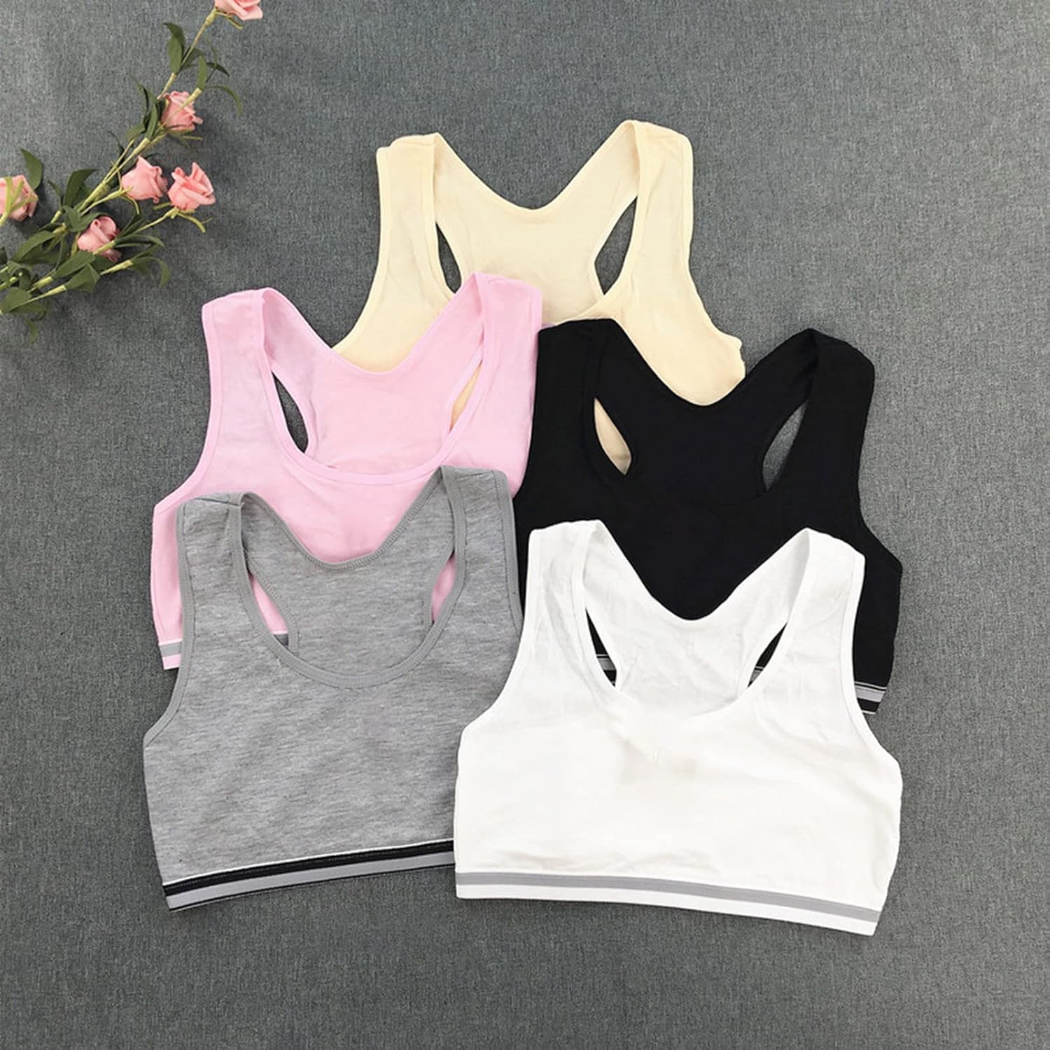 3-Piece Training Bras For Girls Soft Supportive for Girls