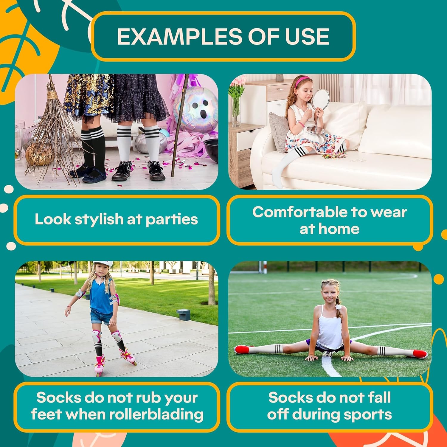 Reluen 6Pcs Girls Knee High Socks Perfect for Soccer More