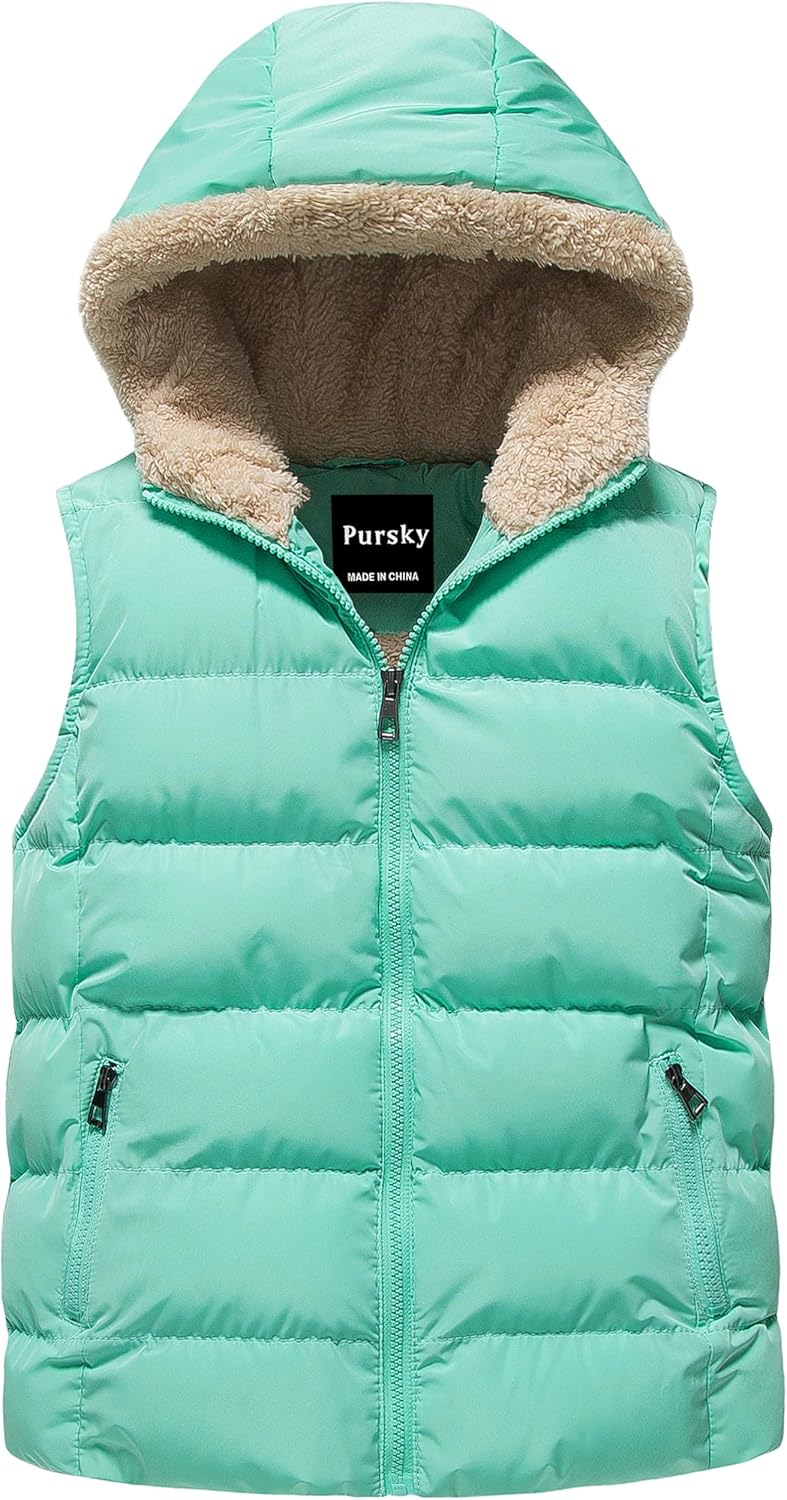 Pursky Kids Hooded Puffer Vest Warm and Cozy