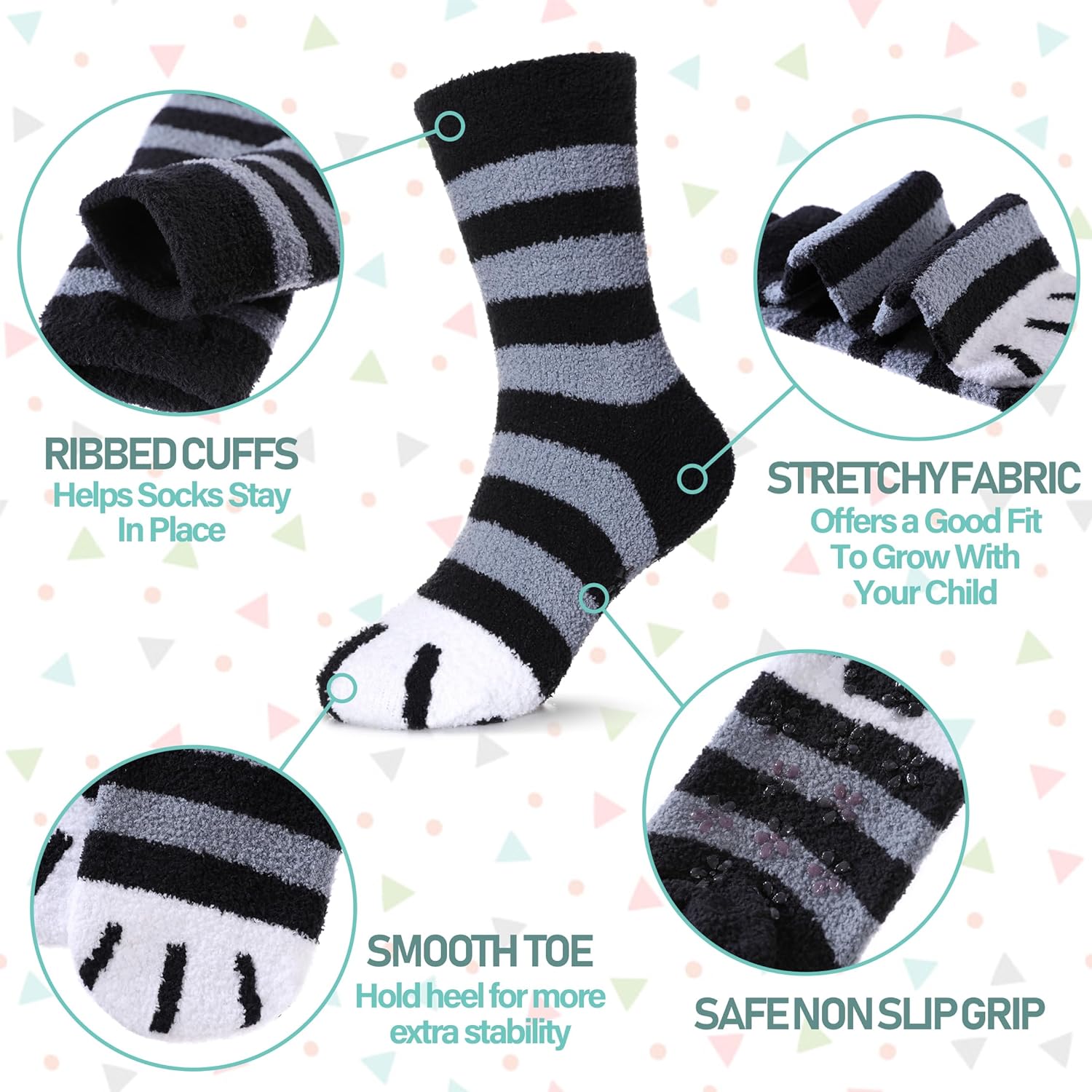 Fuzzy Non-Slip Socks for Kids - Cozy Gift Perfect