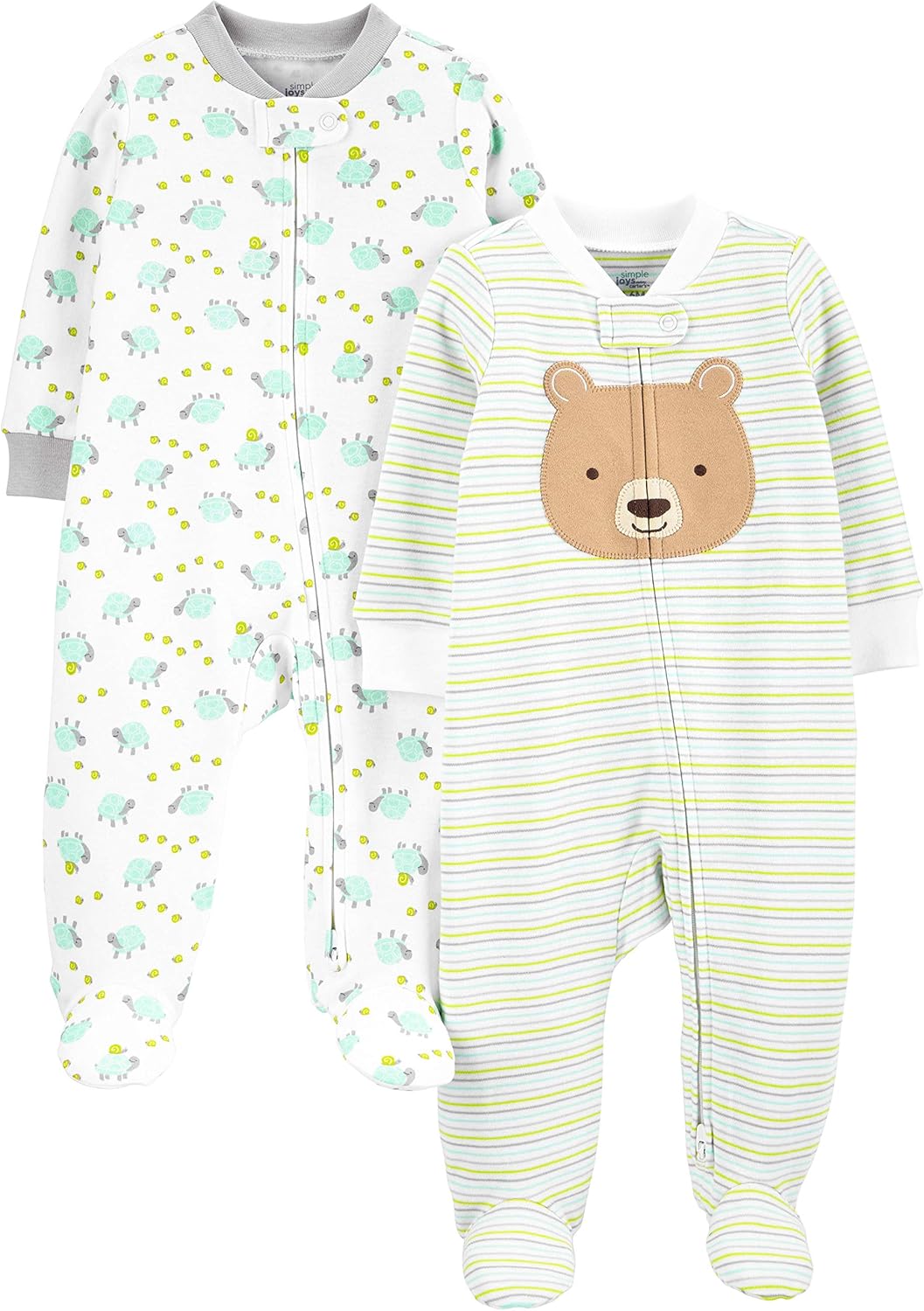 Simple Joys by Carters Baby Neutral 2-Pack Cotton Footed Sleep and Play