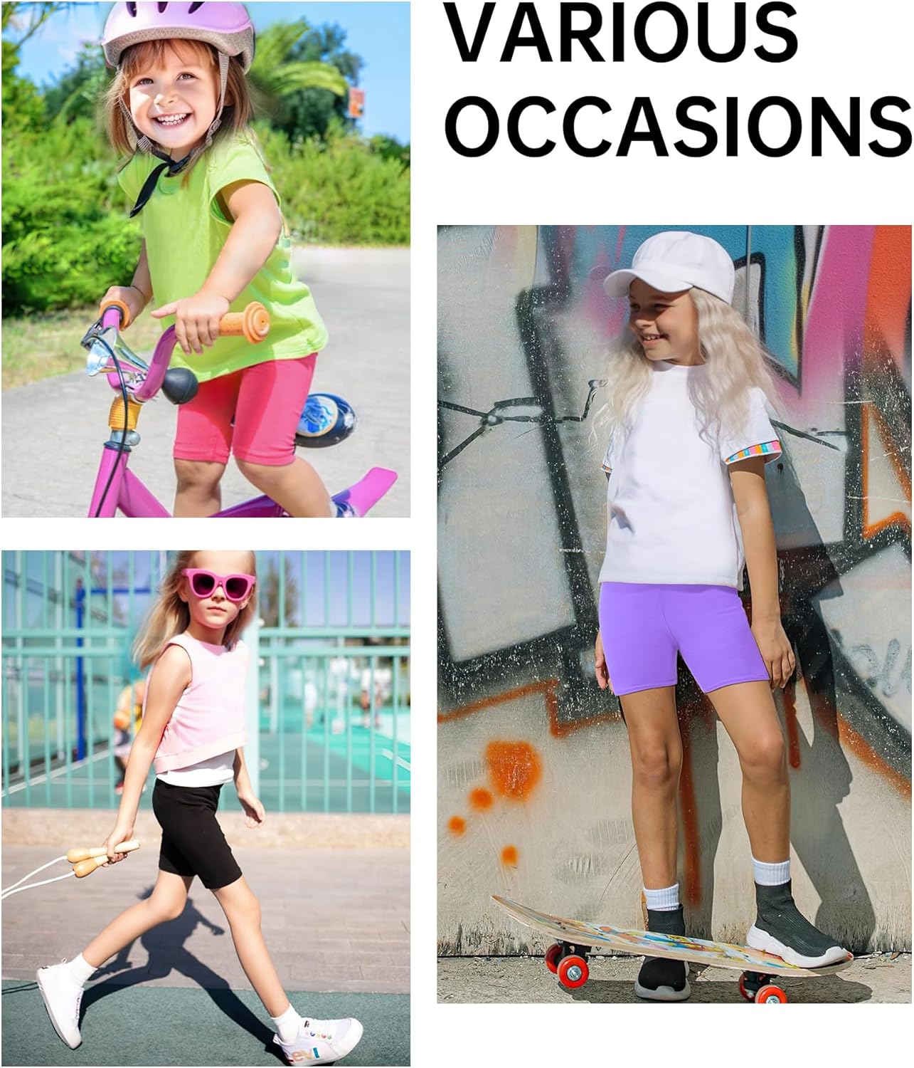 HASMES Girls Bike Shorts Cartwheel Safety