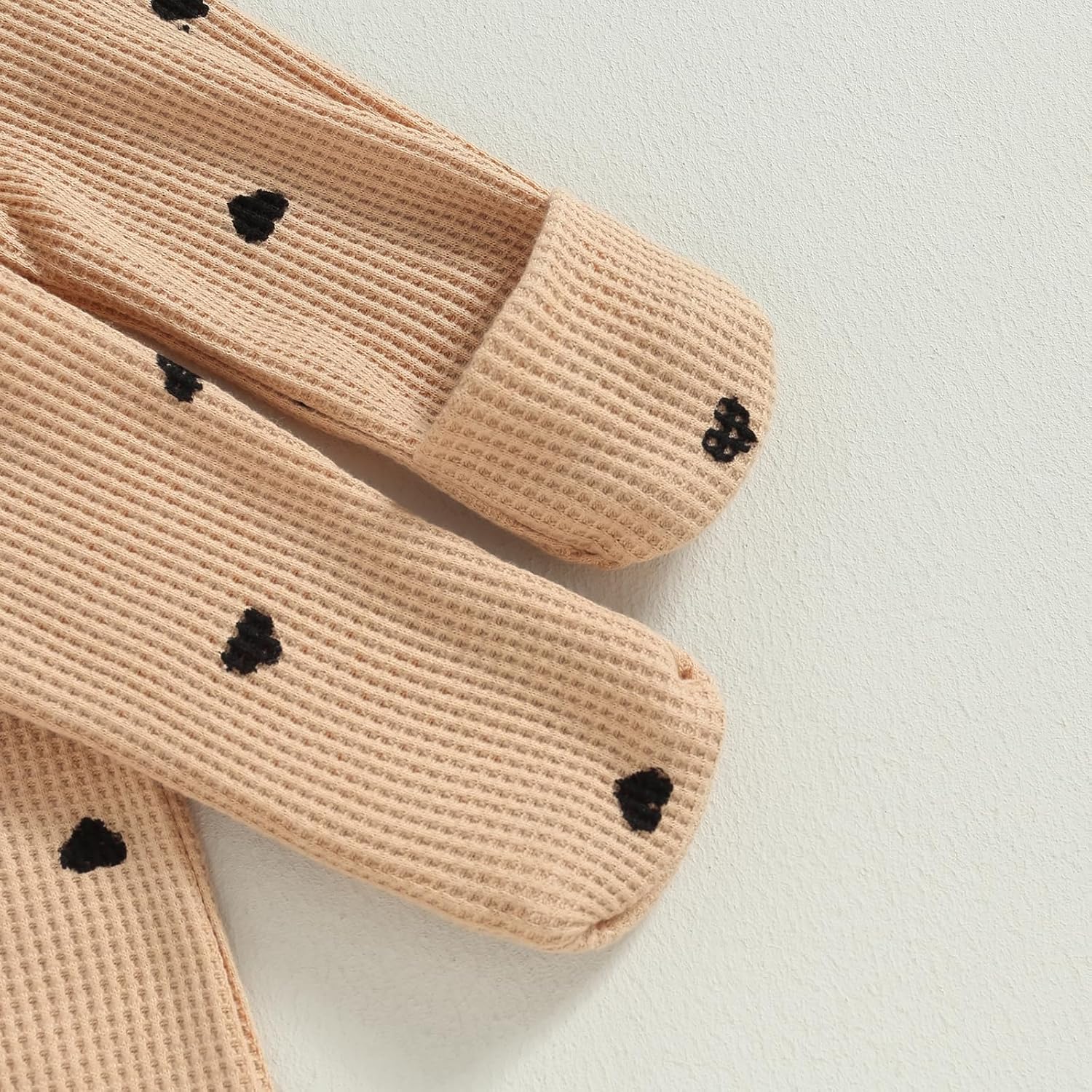 Valentines Knotted Gown Baby Newborn Sleeping Bag Heart Print Gown Khaki