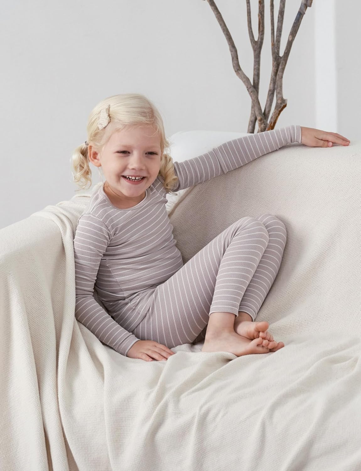 AVAUMA Stripe Pajama Set for Kids