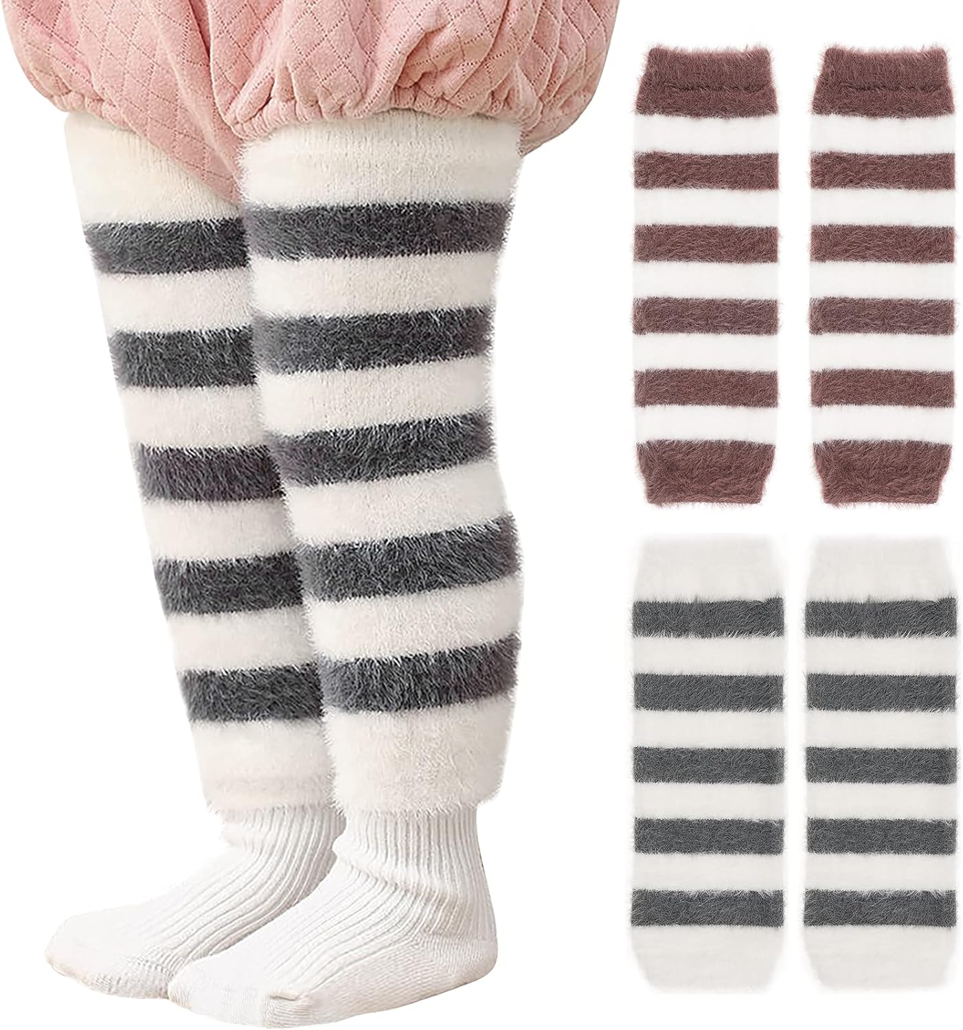 XEPST 2 Pairs Stripe Baby LegWarmers Unisex for 0-5