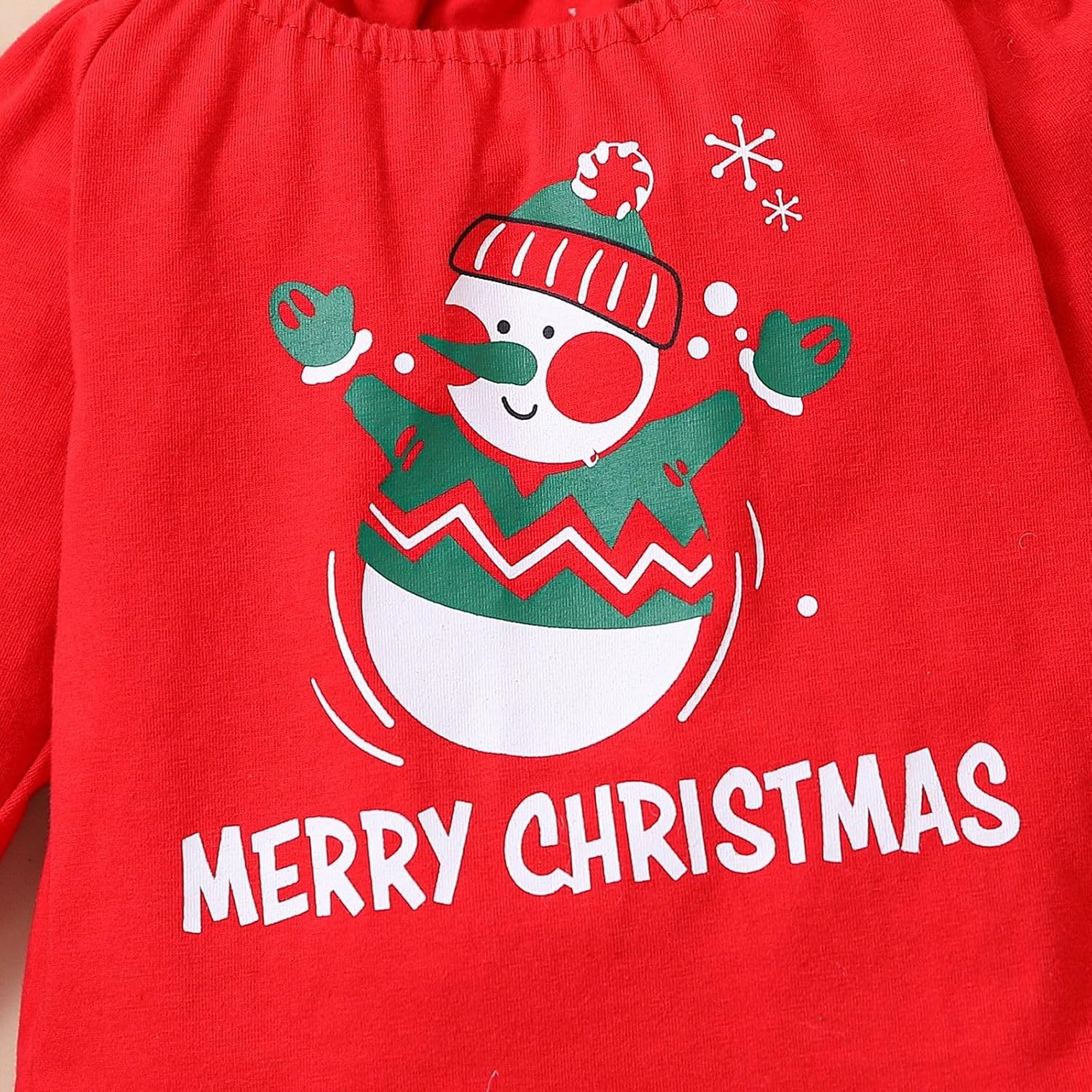 Warm Fuzzy Baby Girl Christmas Outfit - Flare Sleeve Top with Santa Pants Set
