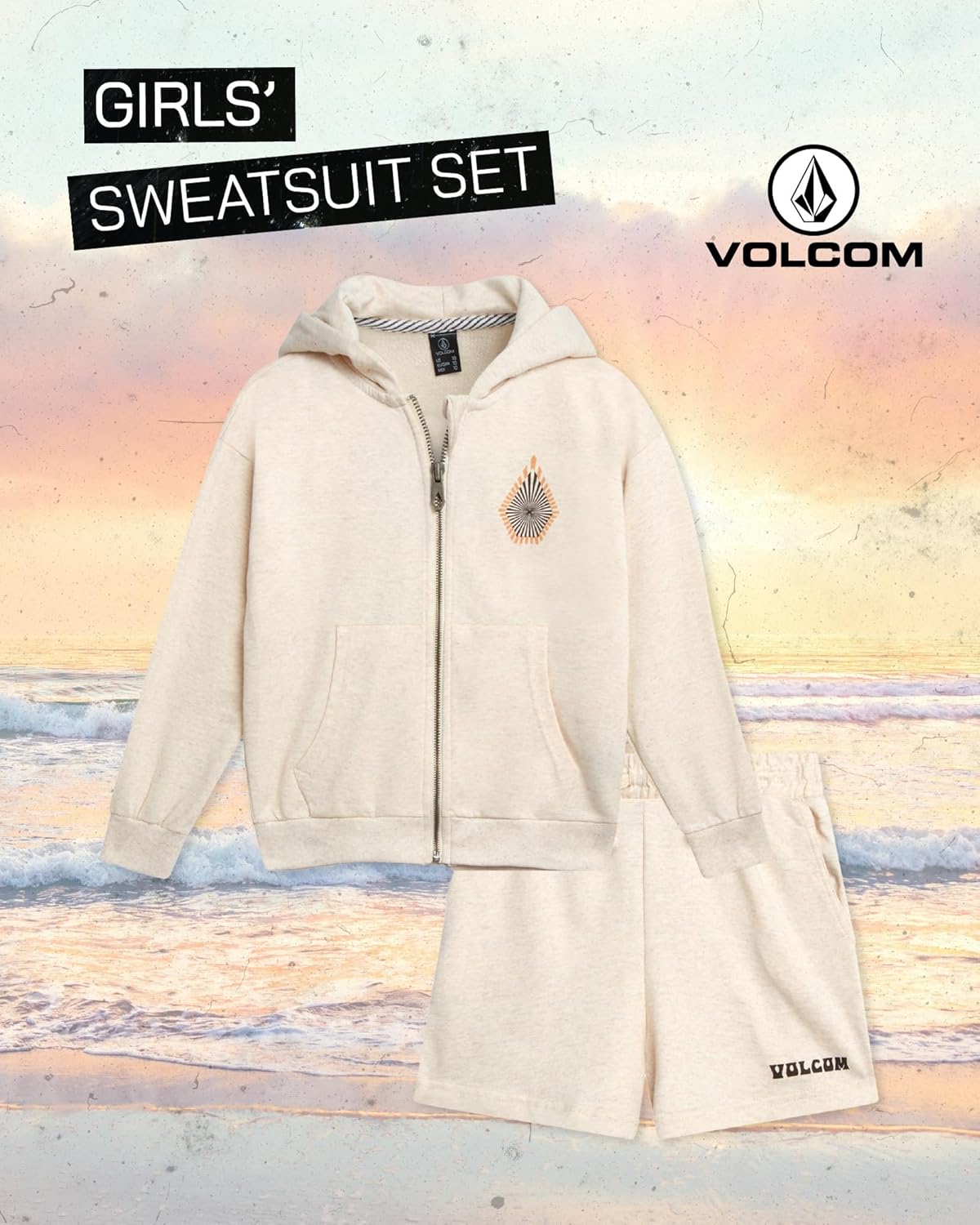 Volcom Girls Fleece Short Set 2 Piece
