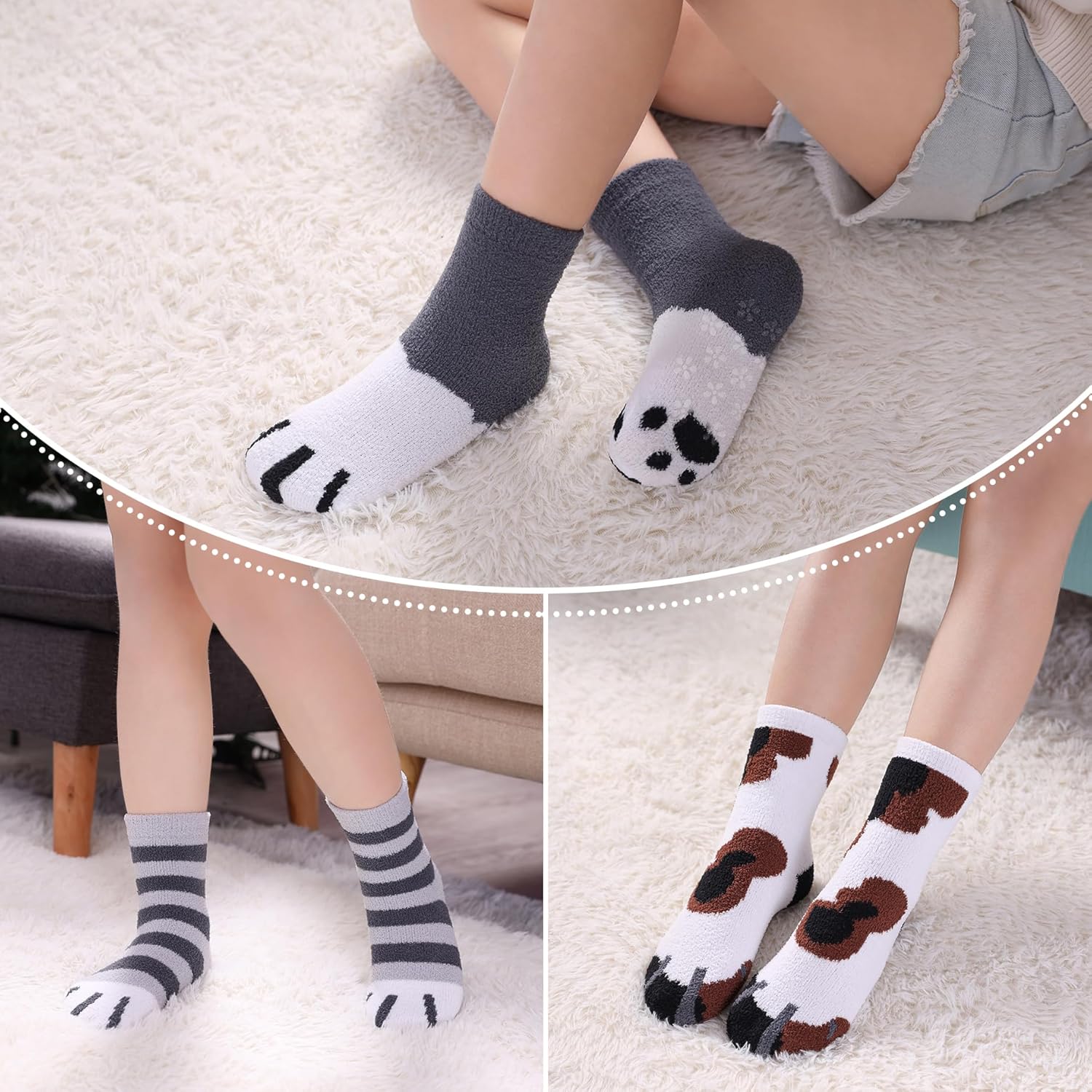 Fuzzy Non-Slip Socks for Kids - Cozy Gift Perfect