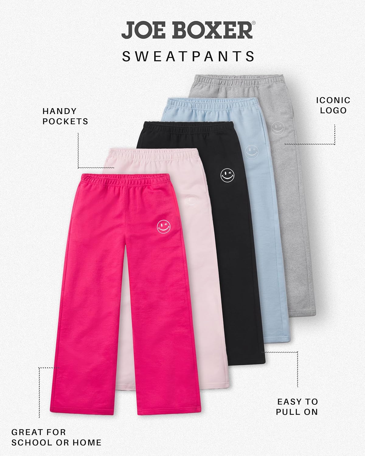 Joe Boxer Wide LegFrench Terry Sweatpants for Girls