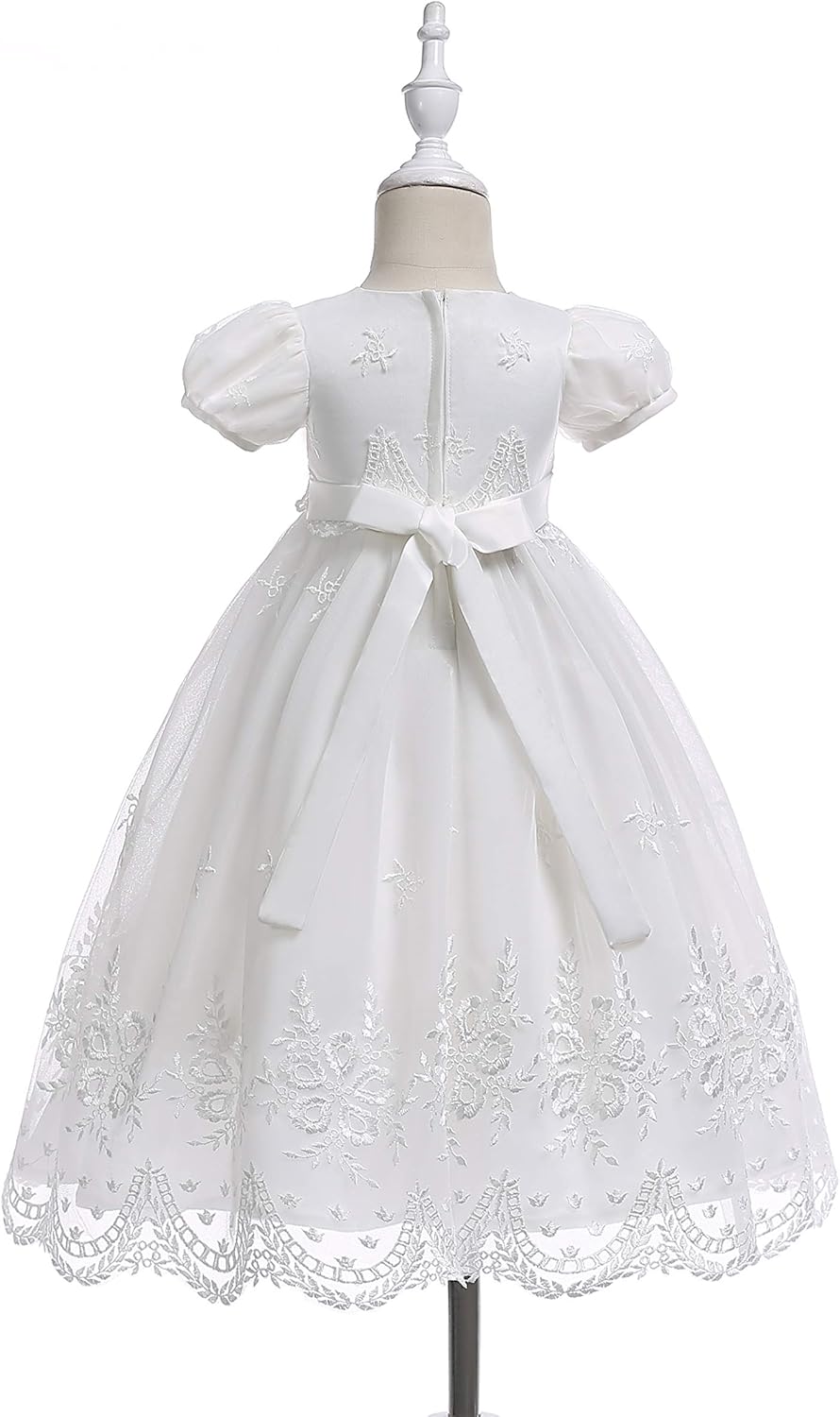Glamulice Newborn Christening Dress for Baby Girls - Elegant Floral Embroidery