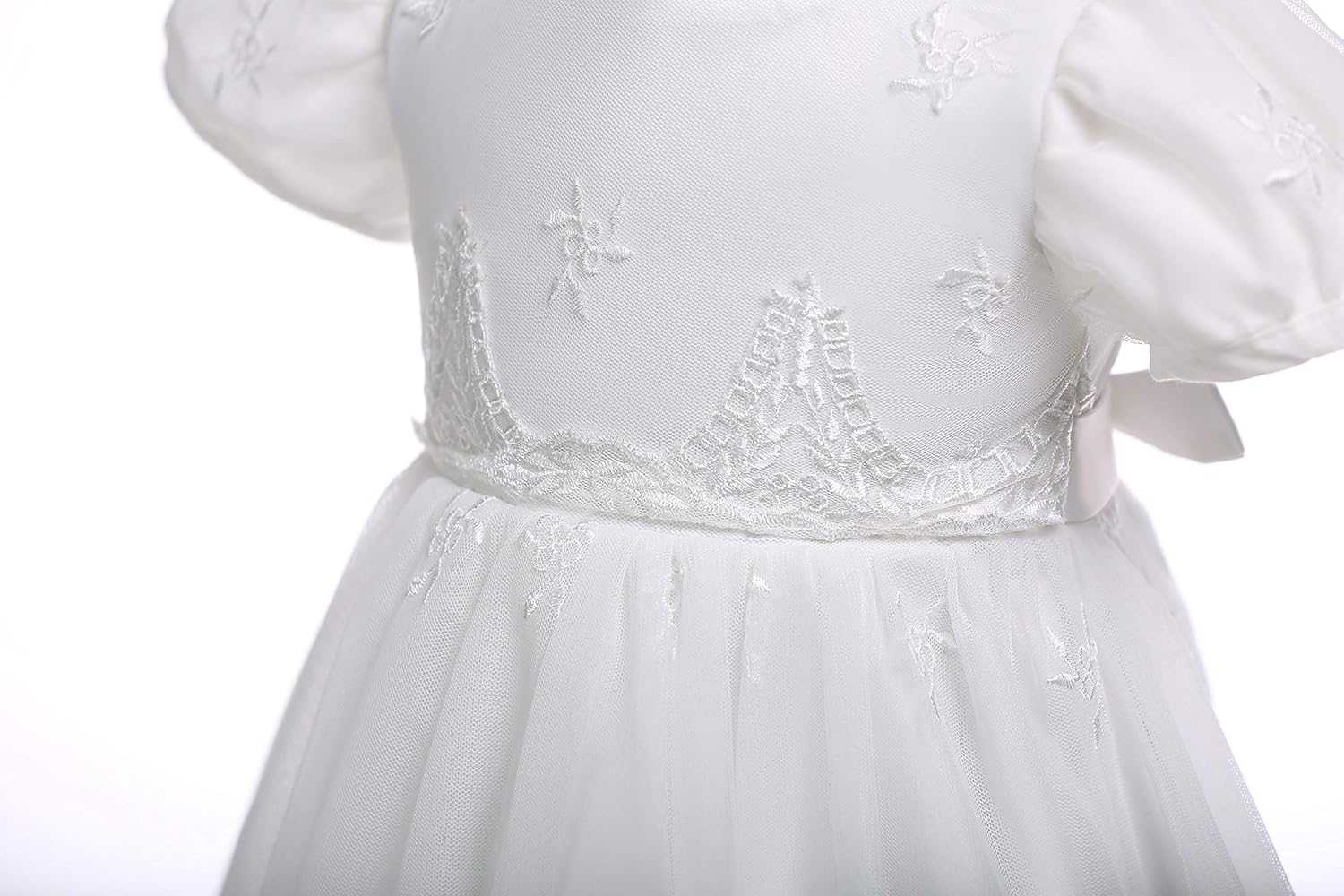 Glamulice Newborn Christening Dress for Baby Girls - Elegant Floral Embroidery