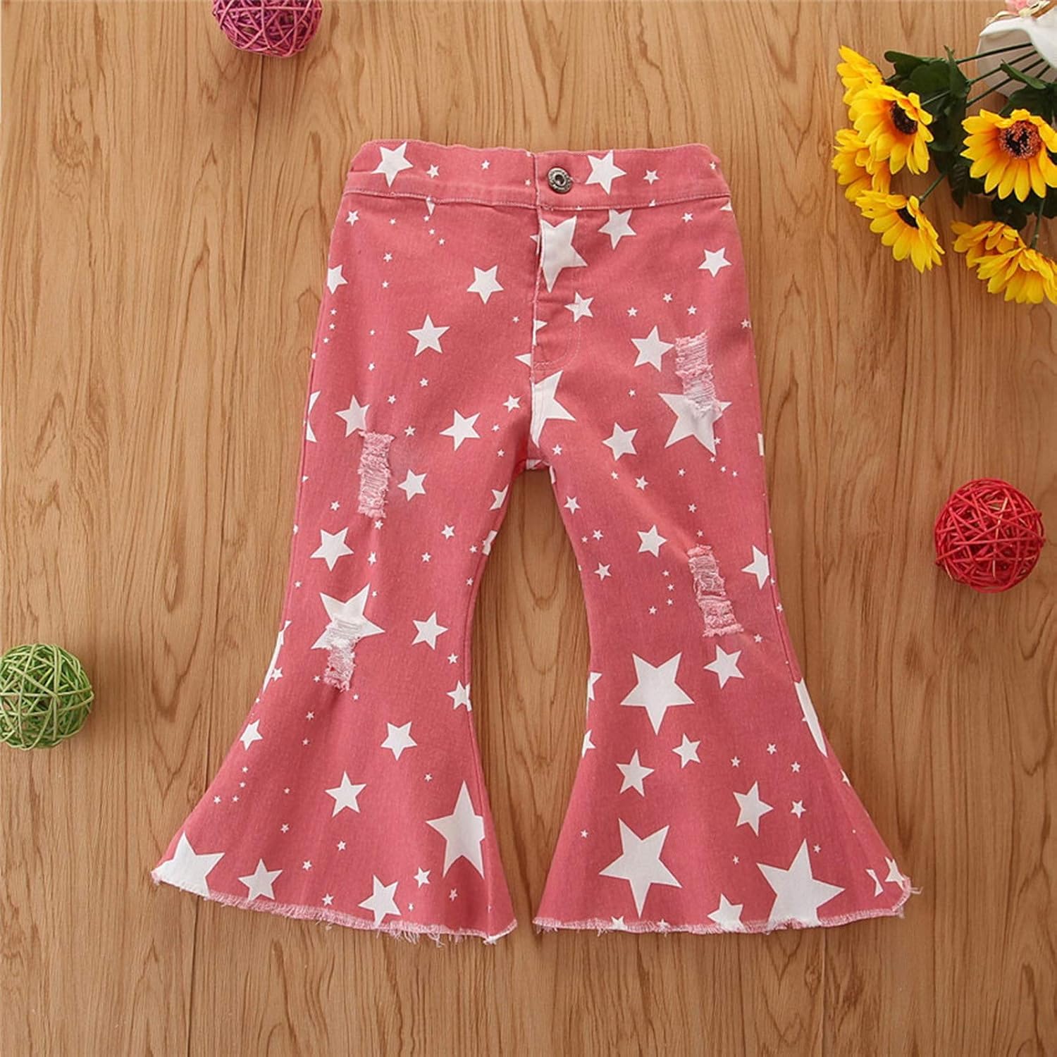 Adorable Star Print Bell jean for Baby Girls 3-4 Years
