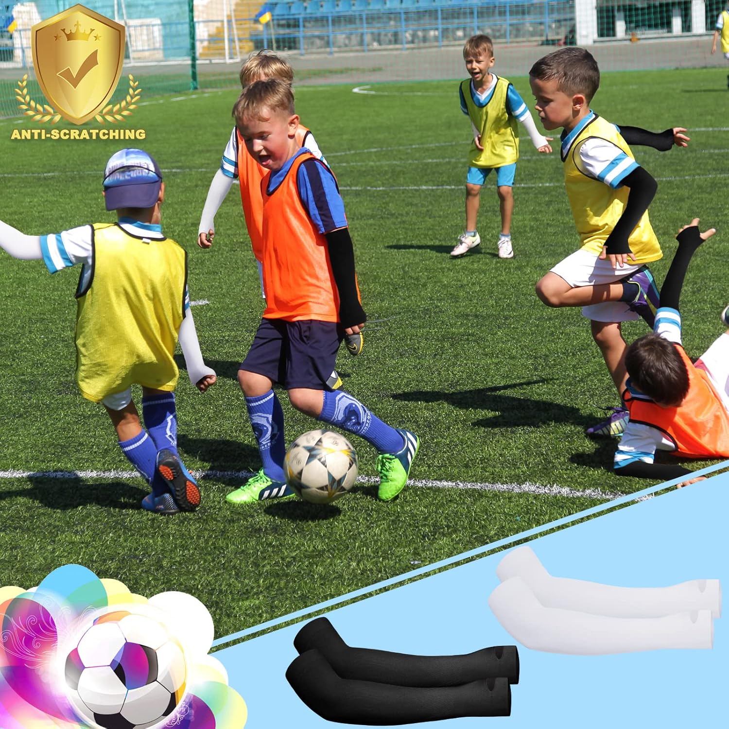 Zhanmai Kids Arm Sleeves Comfortable Breathable and Perfect for Sports